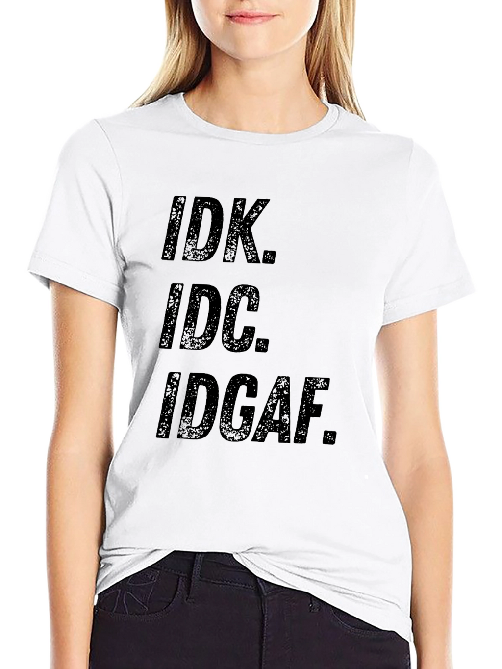 IDK IDC IDGAF Graphic Tee - Mens Black T-Shirt