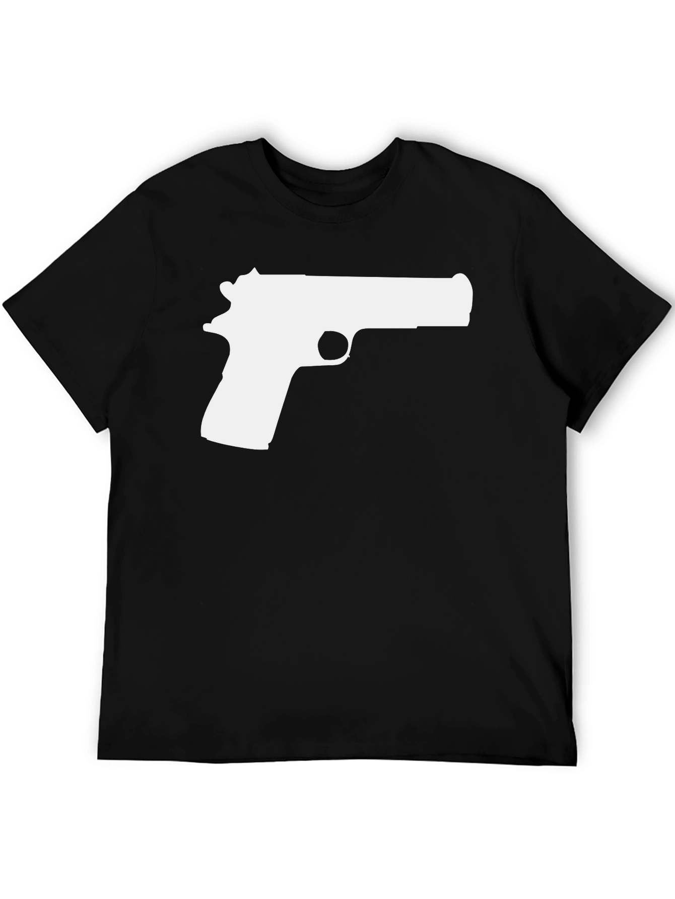 Pistol Graphic Tee - Black Cotton T-Shirt