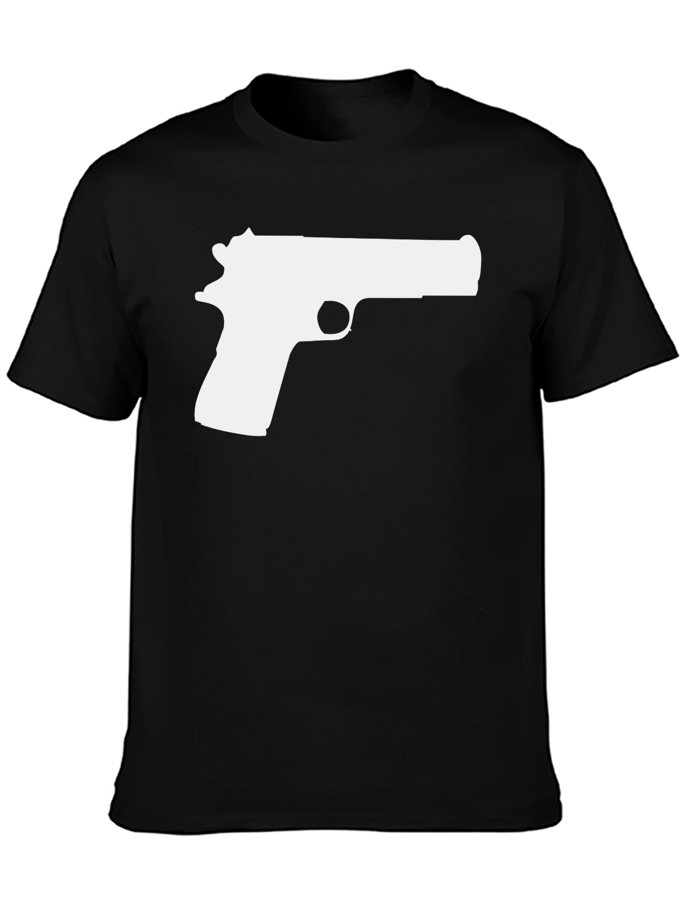 Pistol Graphic Tee - Black Cotton T-Shirt