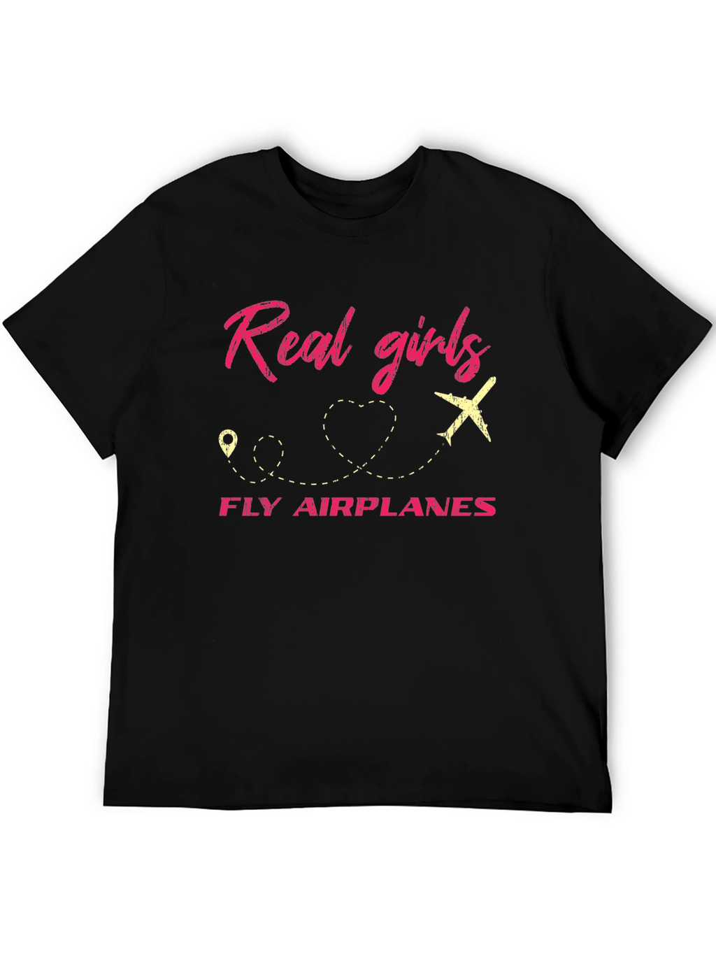 Real Girls Fly Airplanes Graphic Tee