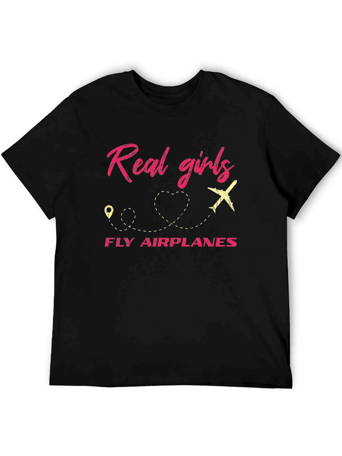 Real Girls Fly Airplanes Graphic Tee