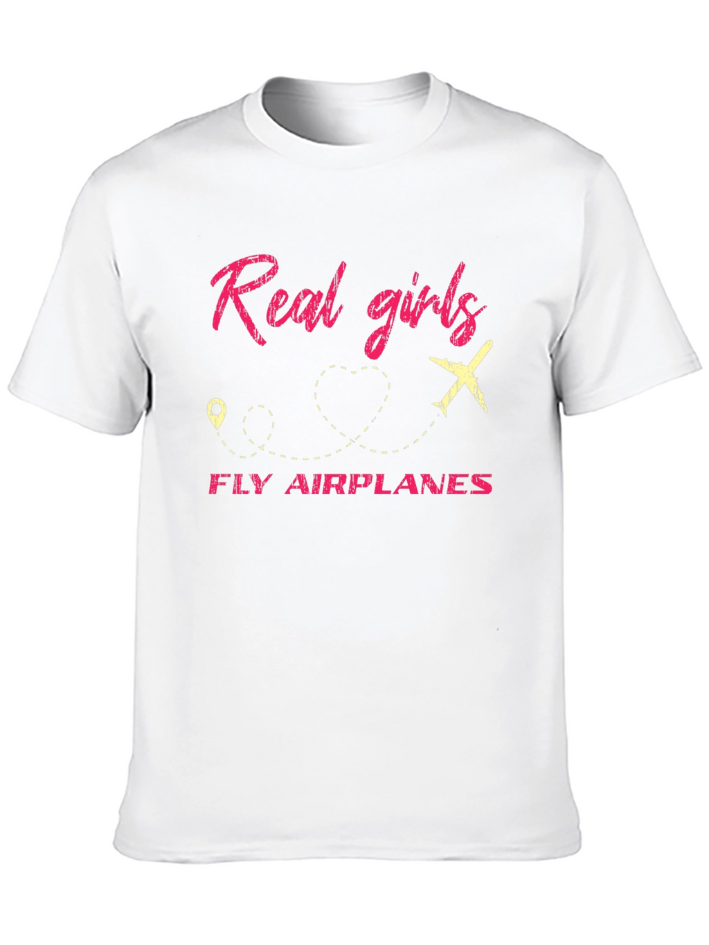 Real Girls Fly Airplanes Graphic Tee
