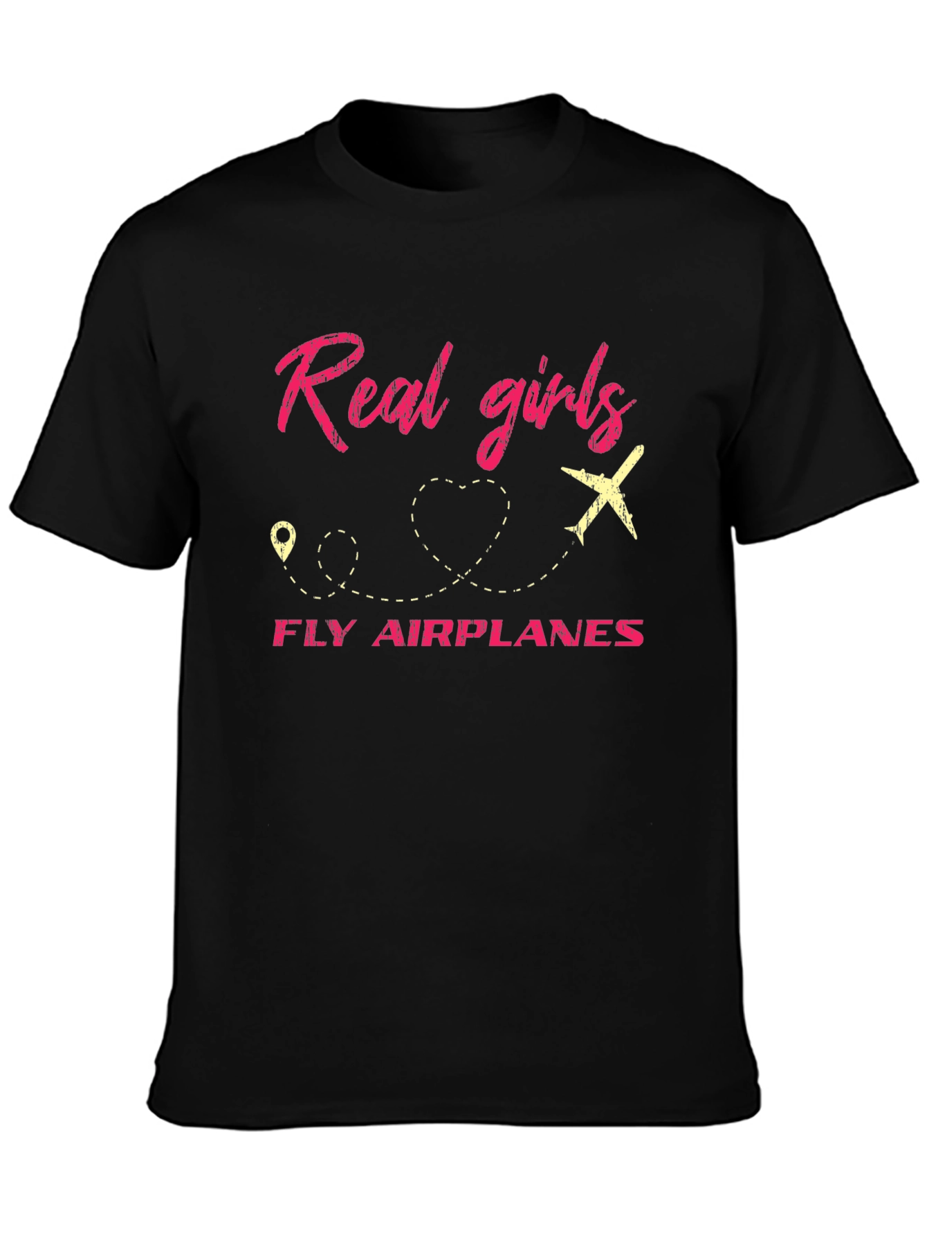Real Girls Fly Airplanes Graphic Tee