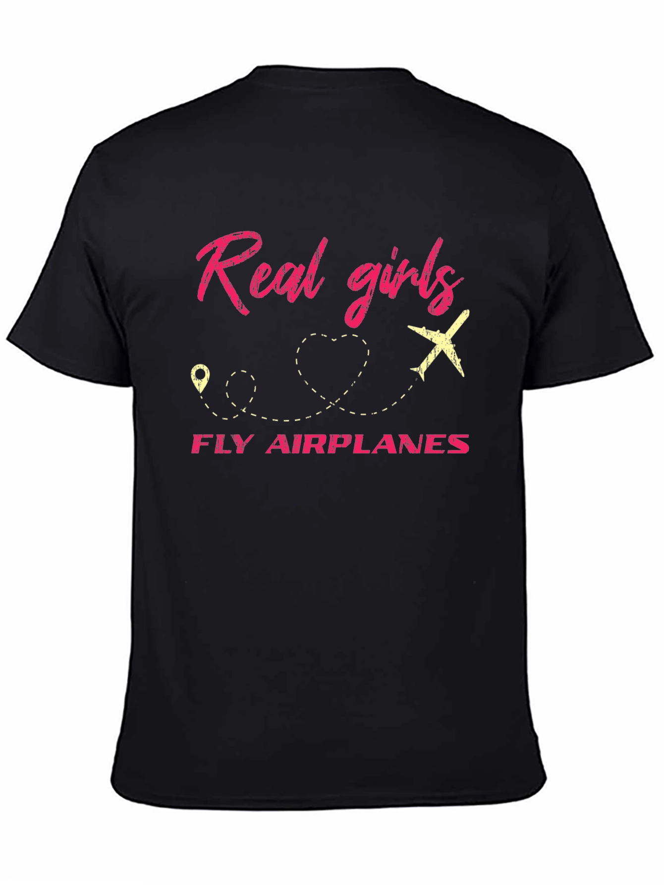 Real Girls Fly Airplanes Graphic Tee