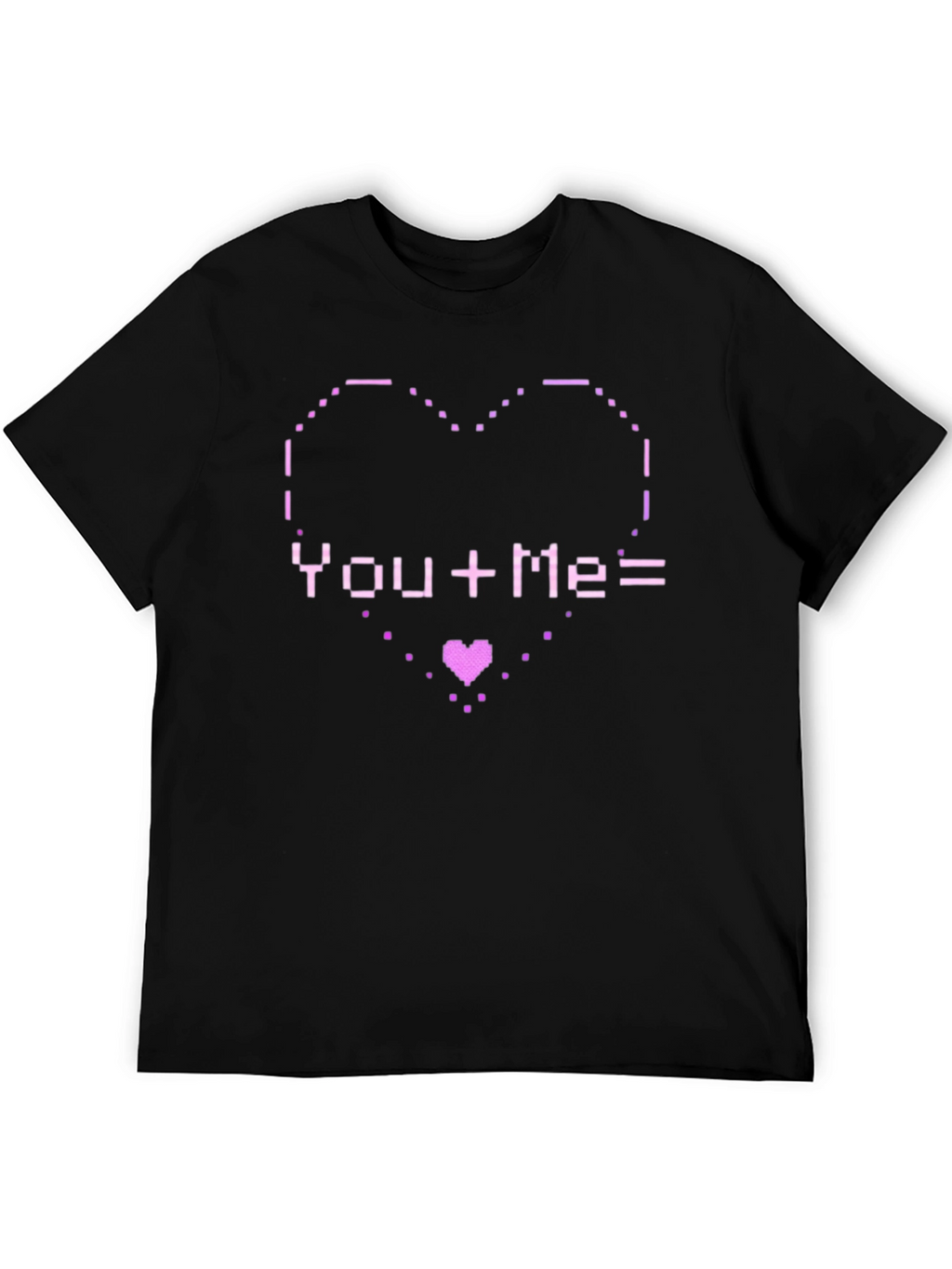 Pixel Heart You+Me= Love Graphic T-Shirt