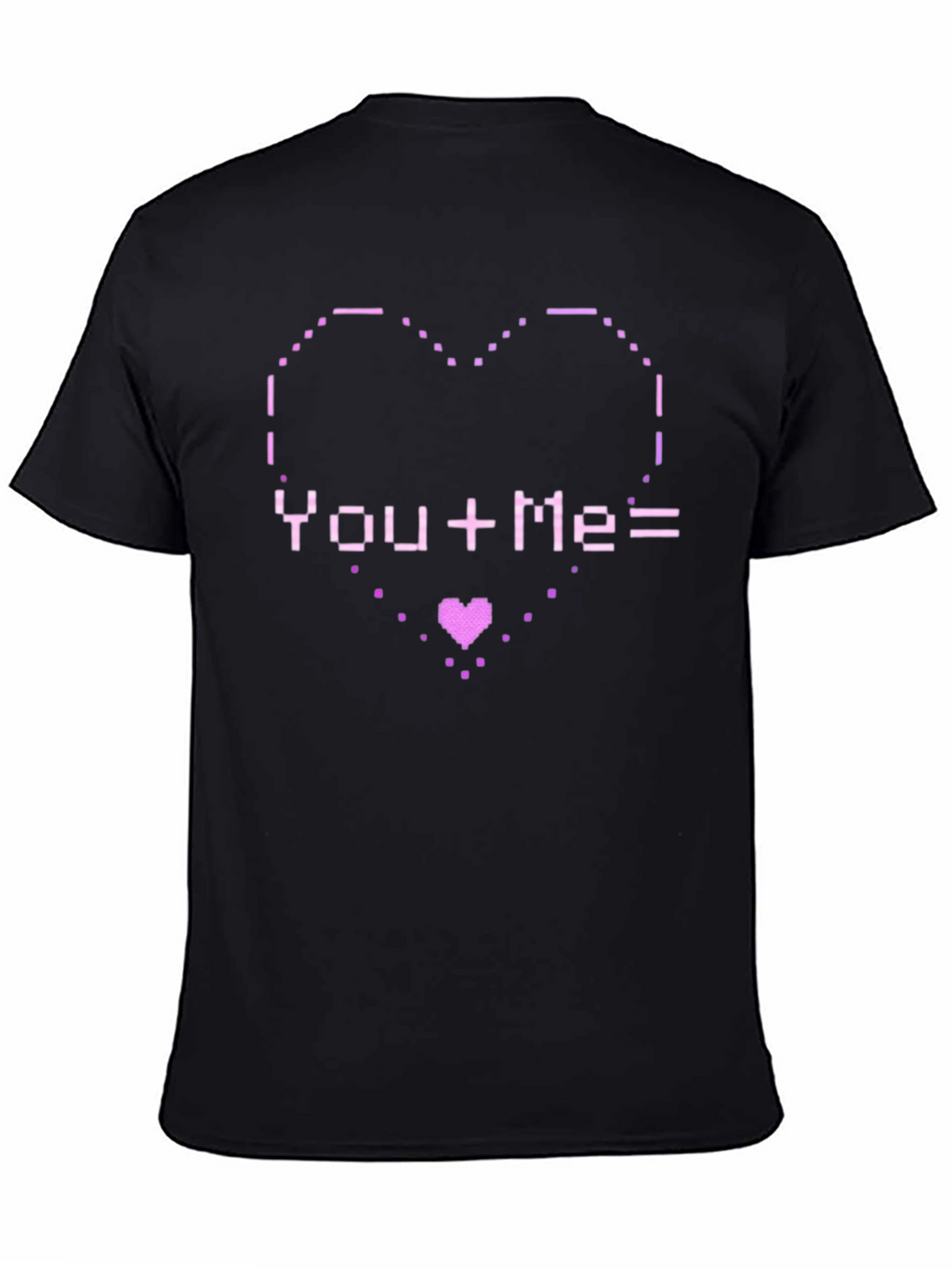 Pixel Heart You+Me= Love Graphic T-Shirt
