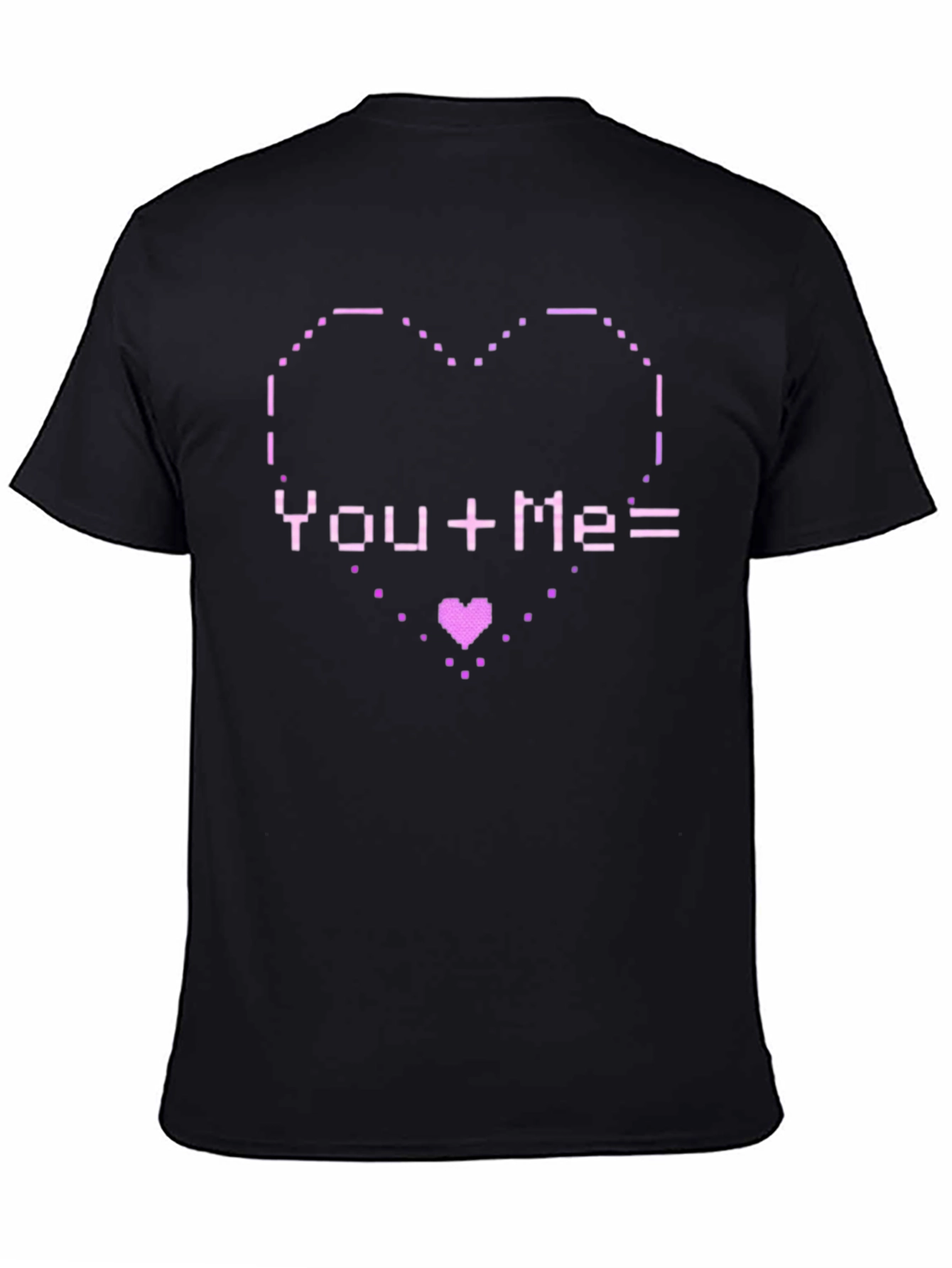 Pixel Heart You+Me= Love Graphic T-Shirt