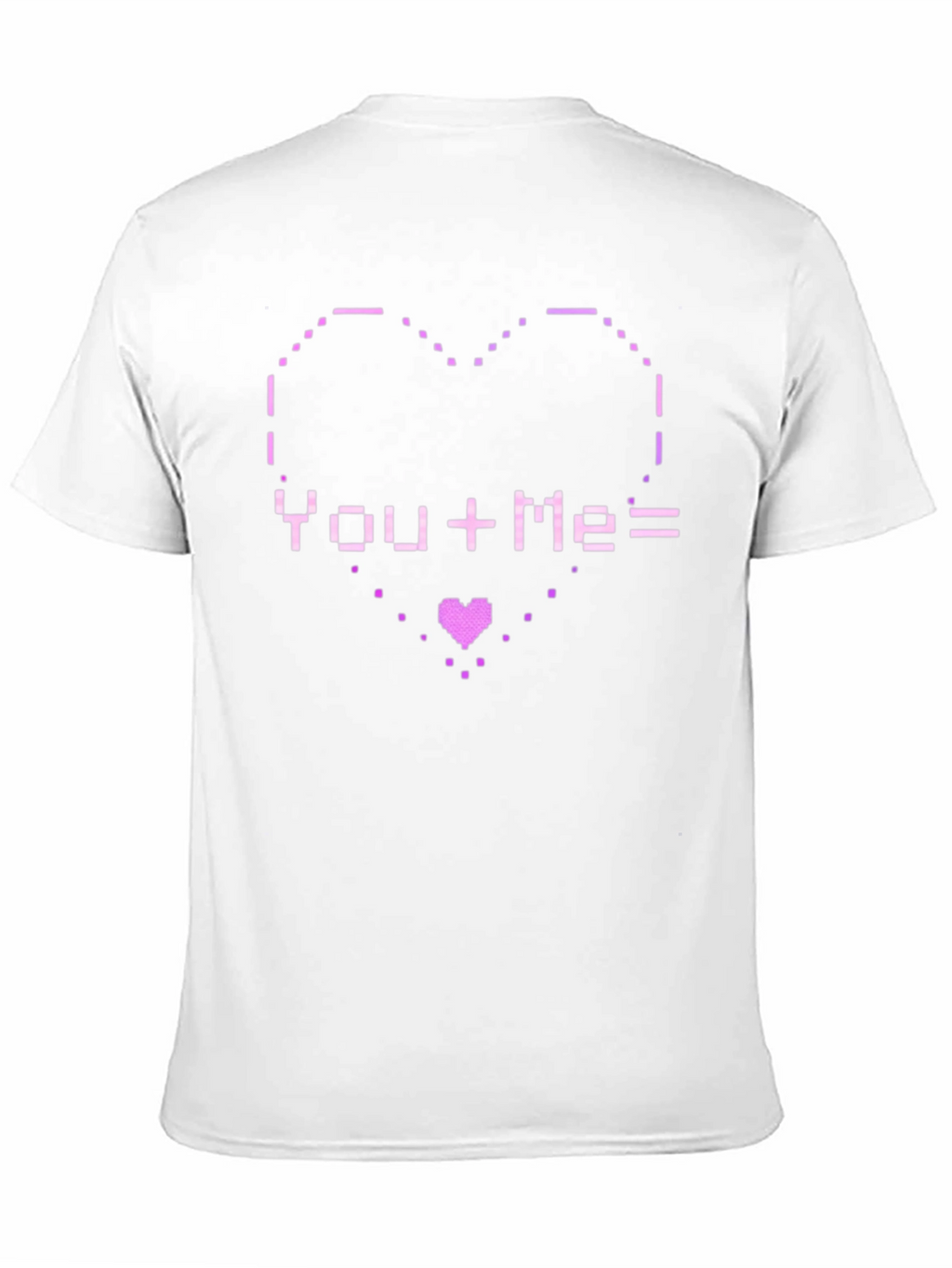 Pixel Heart You+Me= Love Graphic T-Shirt