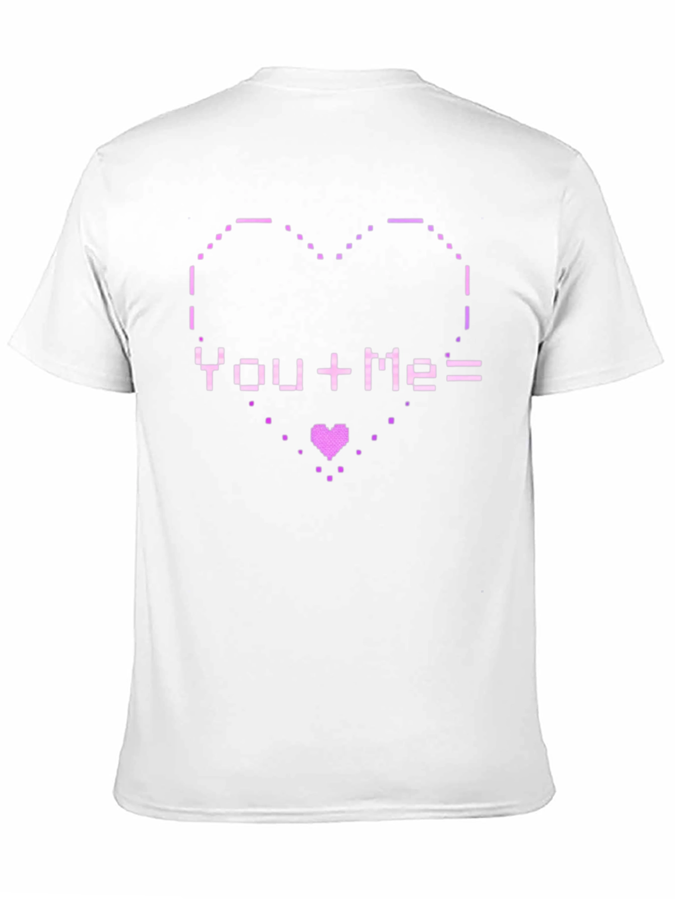 Pixel Heart You+Me= Love Graphic T-Shirt
