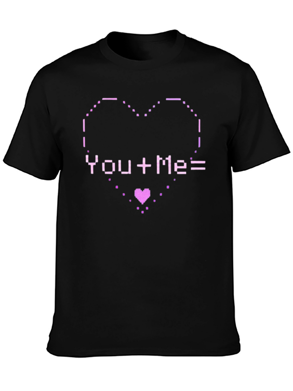 Pixel Heart You+Me= Love Graphic T-Shirt
