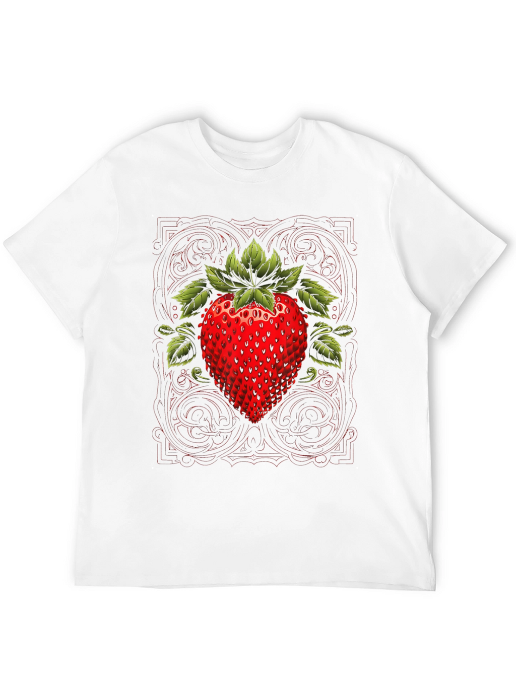 Strawberry Graphic Print Black Tee