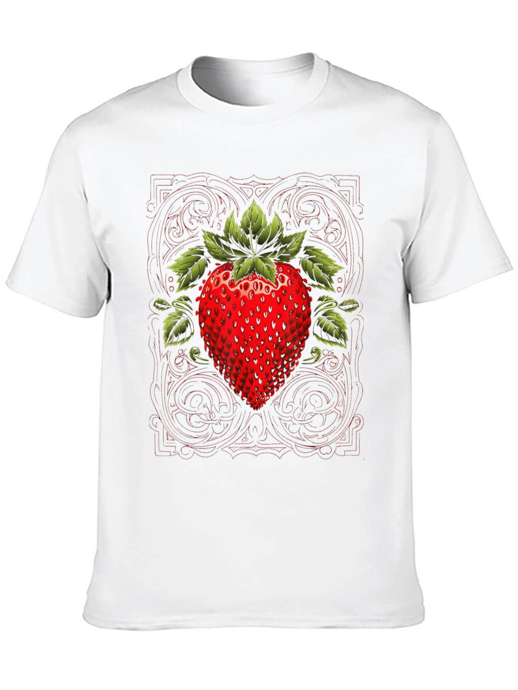 Strawberry Graphic Print Black Tee