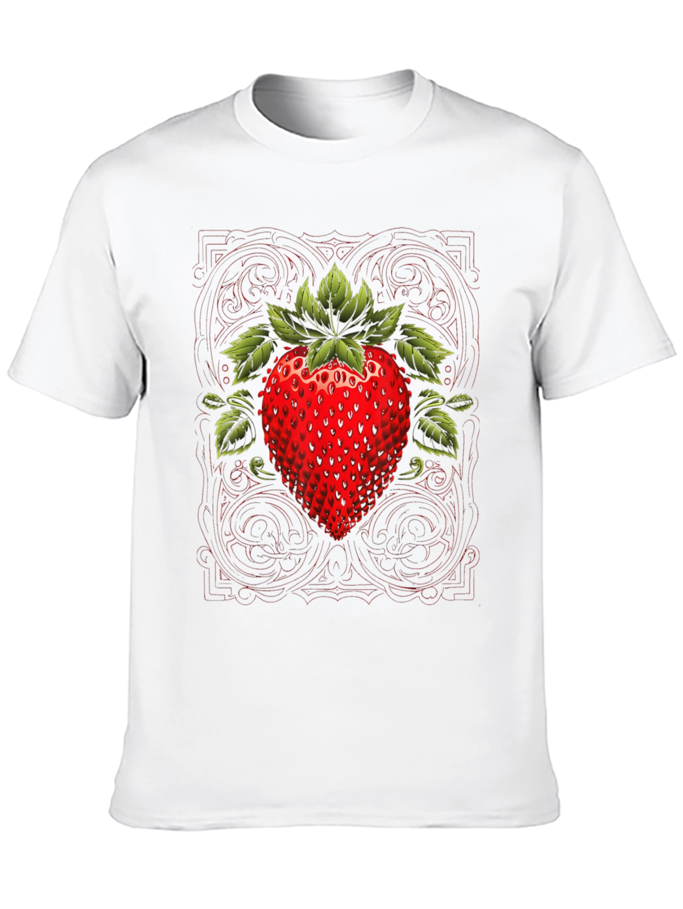 Strawberry Graphic Print Black Tee