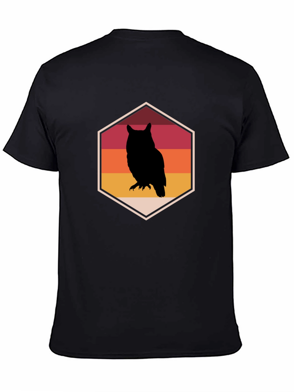 Retro Owl Graphic Tee - Mens Black T-Shirt
