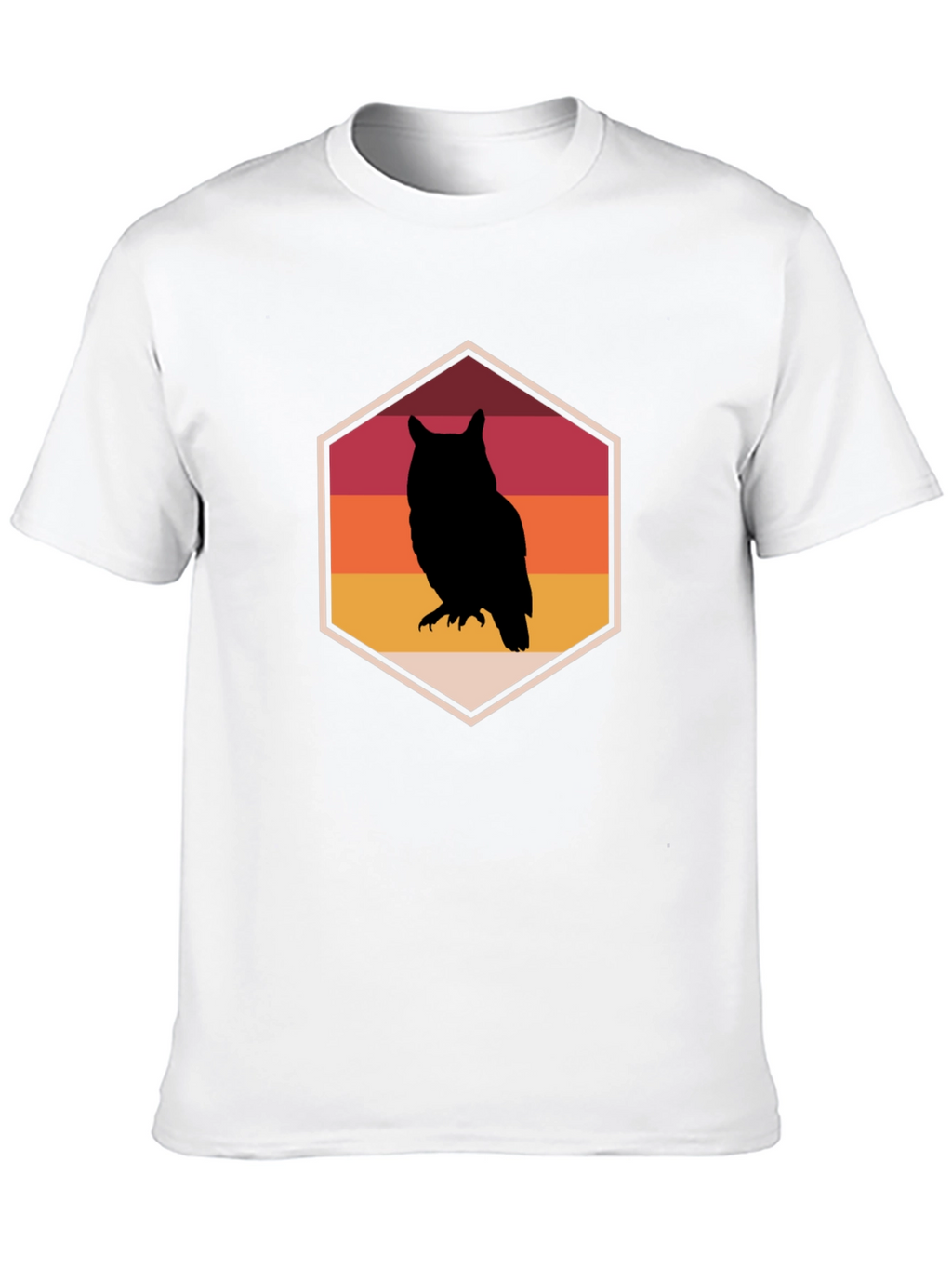 Retro Owl Graphic Tee - Mens Black T-Shirt