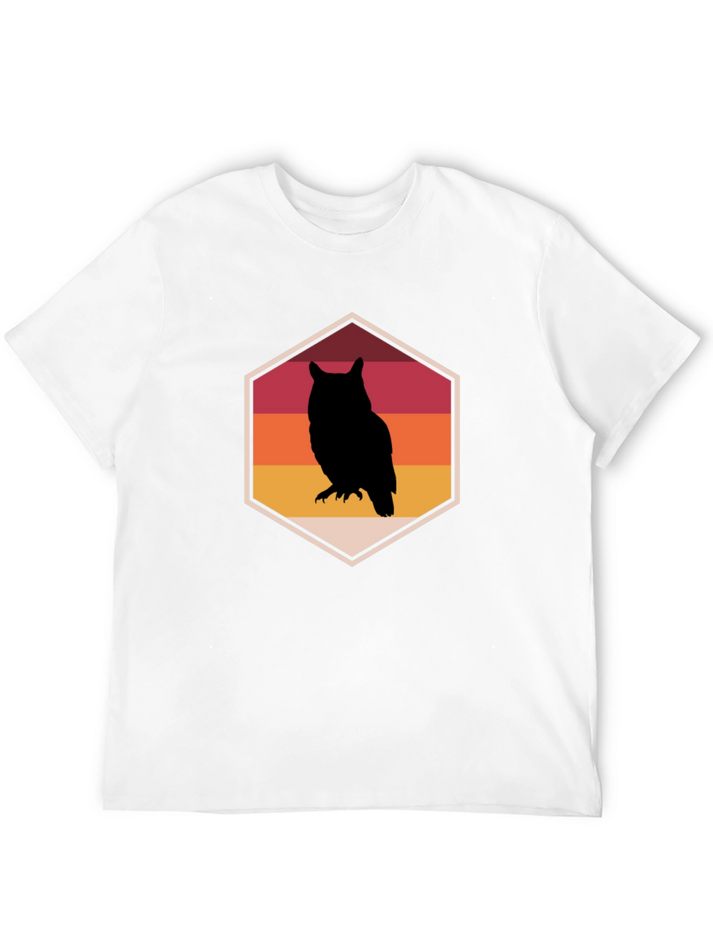 Retro Owl Graphic Tee - Mens Black T-Shirt