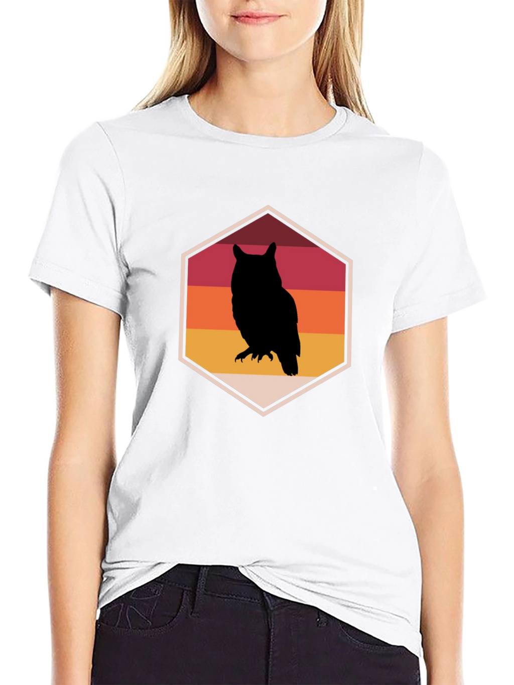 Retro Owl Graphic Tee - Mens Black T-Shirt
