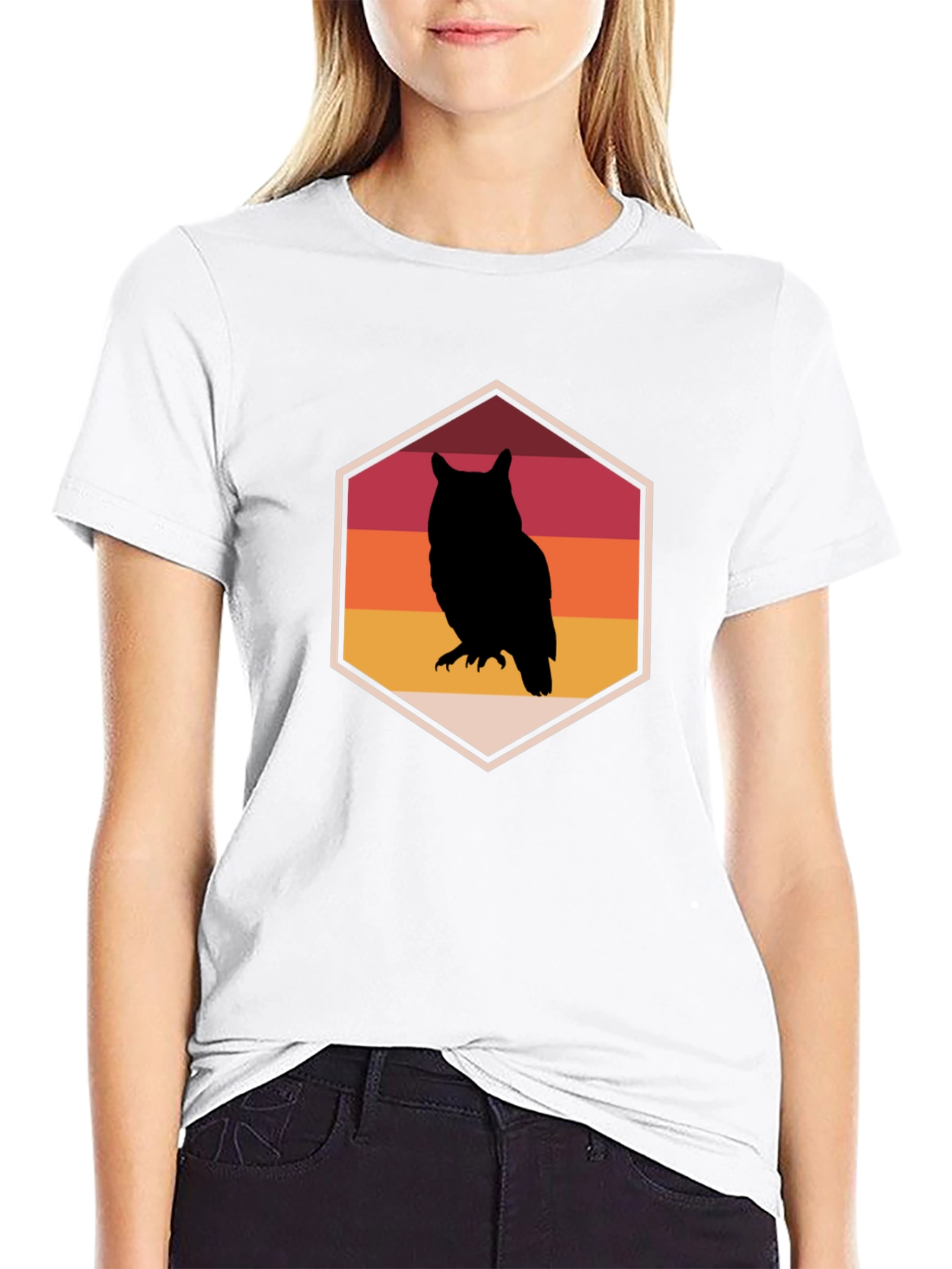 Retro Owl Graphic Tee - Mens Black T-Shirt