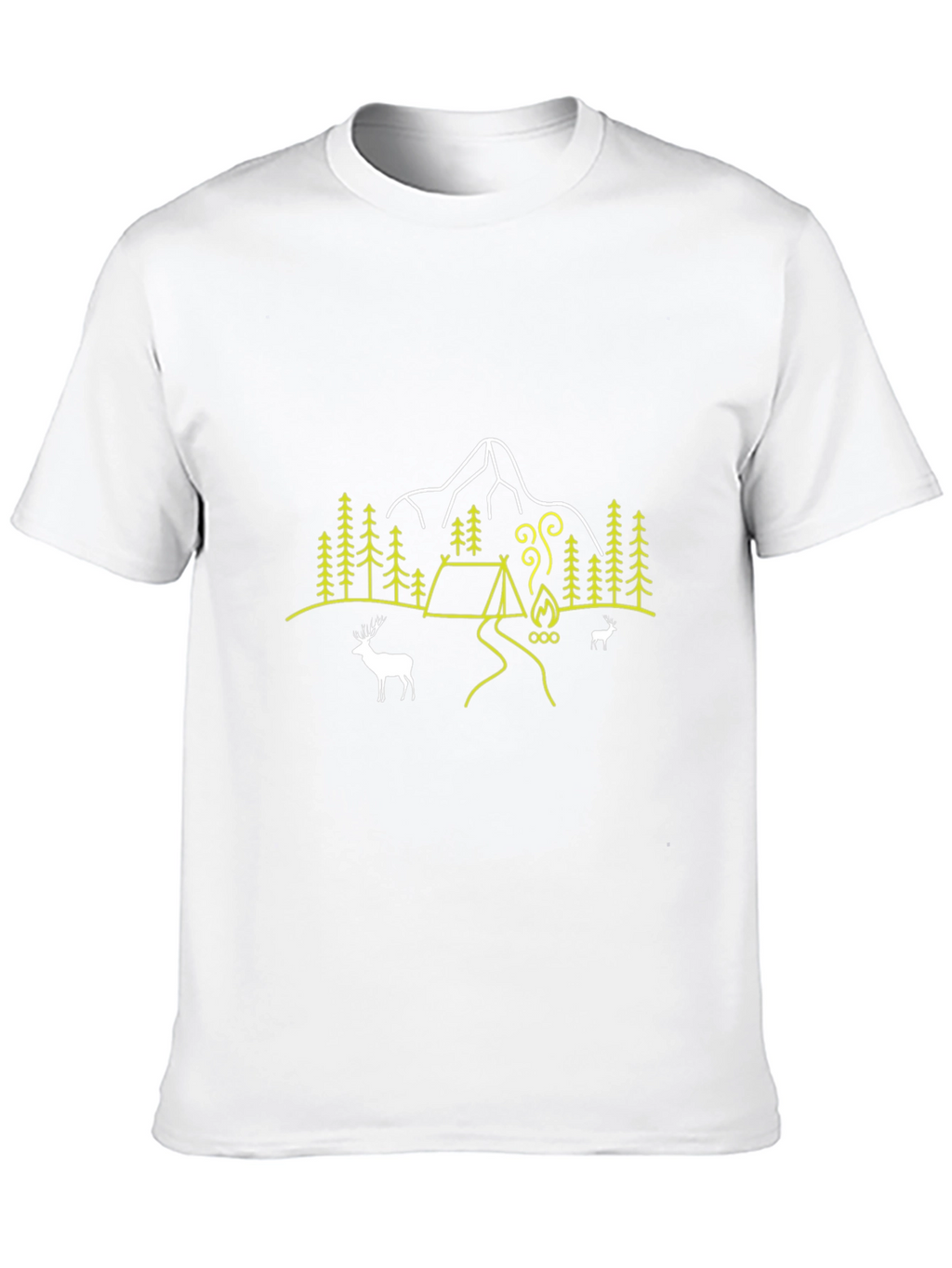Outdoor Adventure Graphic Tee - Mountain Campfire Design