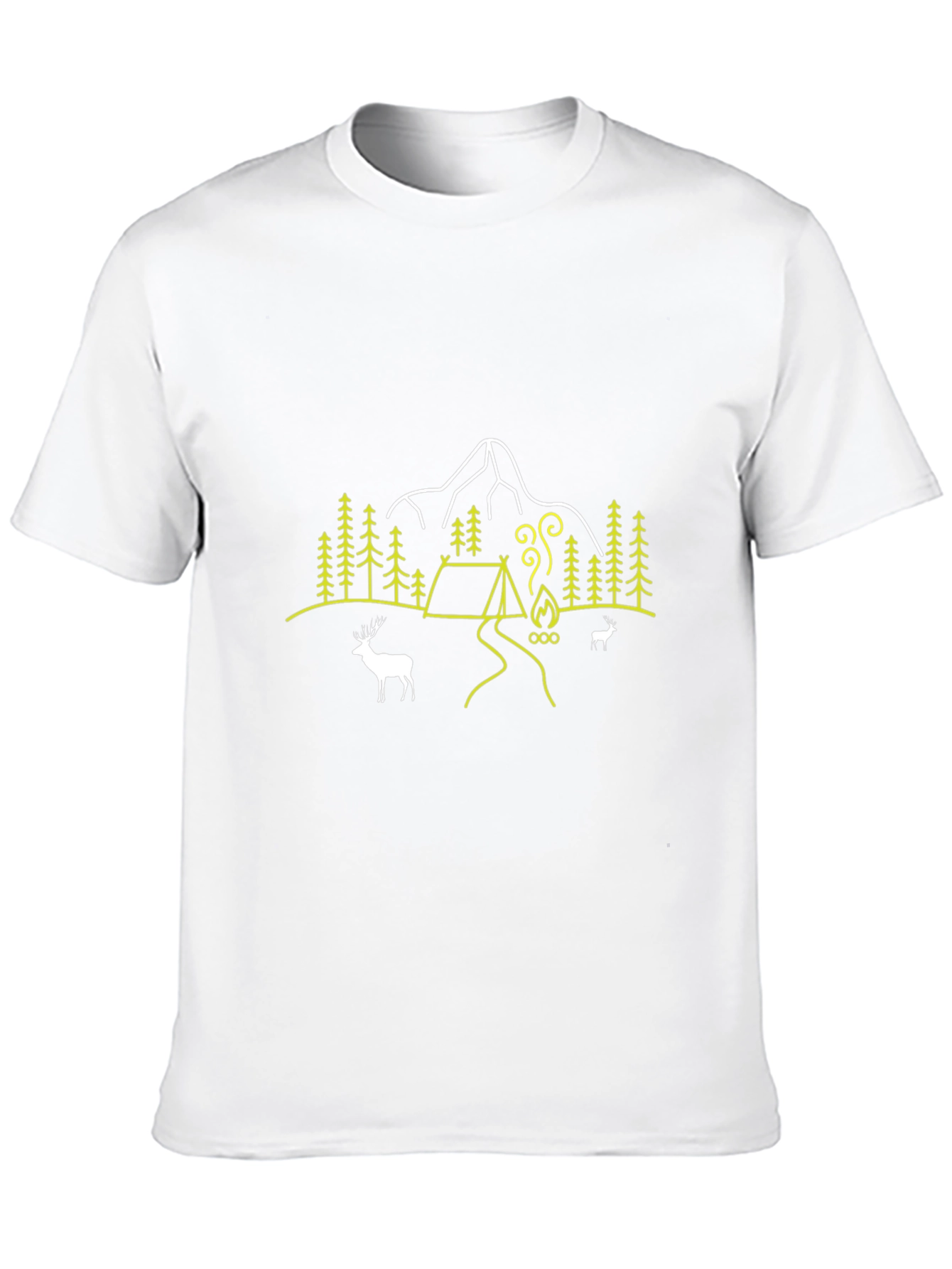 Outdoor Adventure Graphic Tee - Mountain Campfire Design