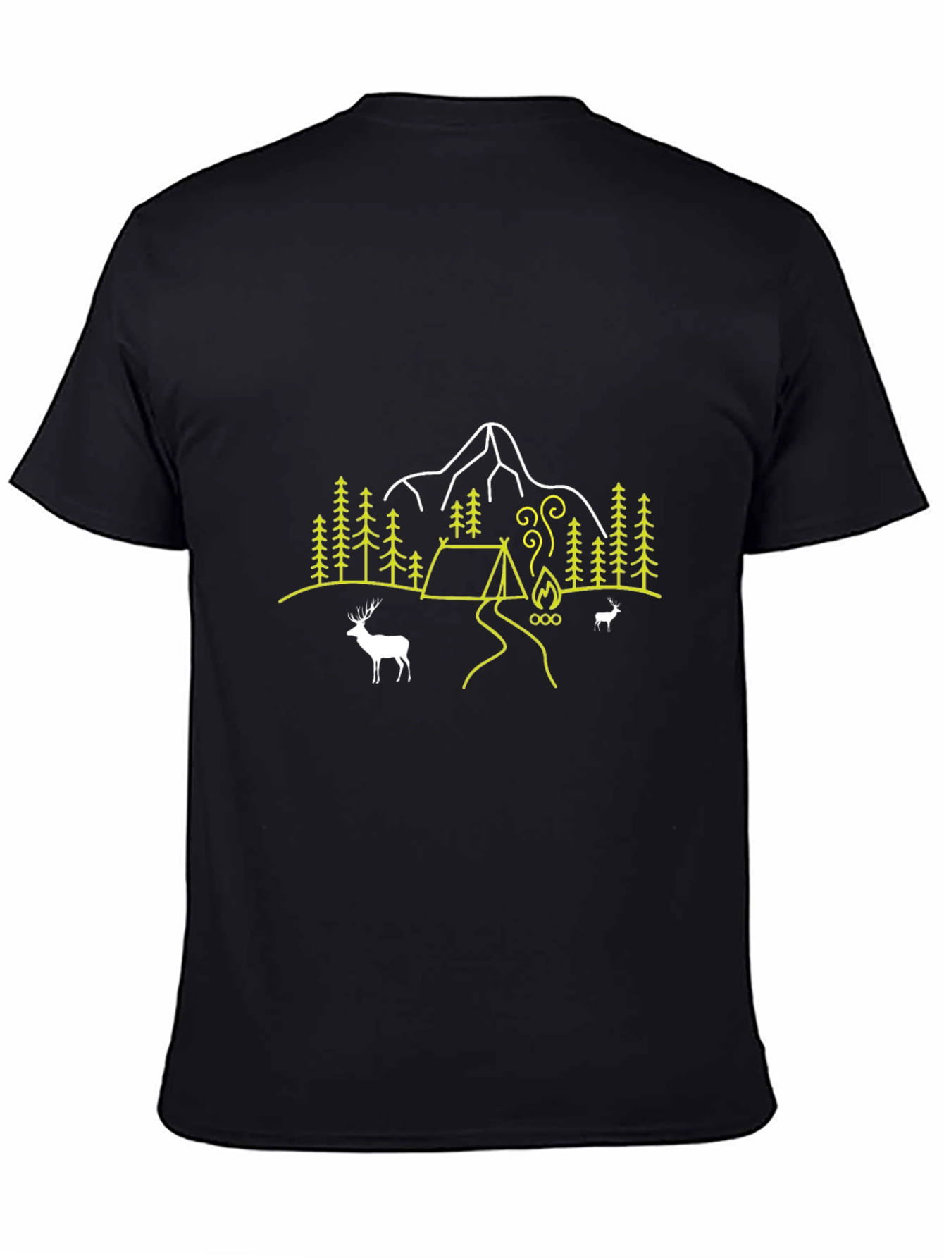 Outdoor Adventure Graphic Tee - Mountain Campfire Design