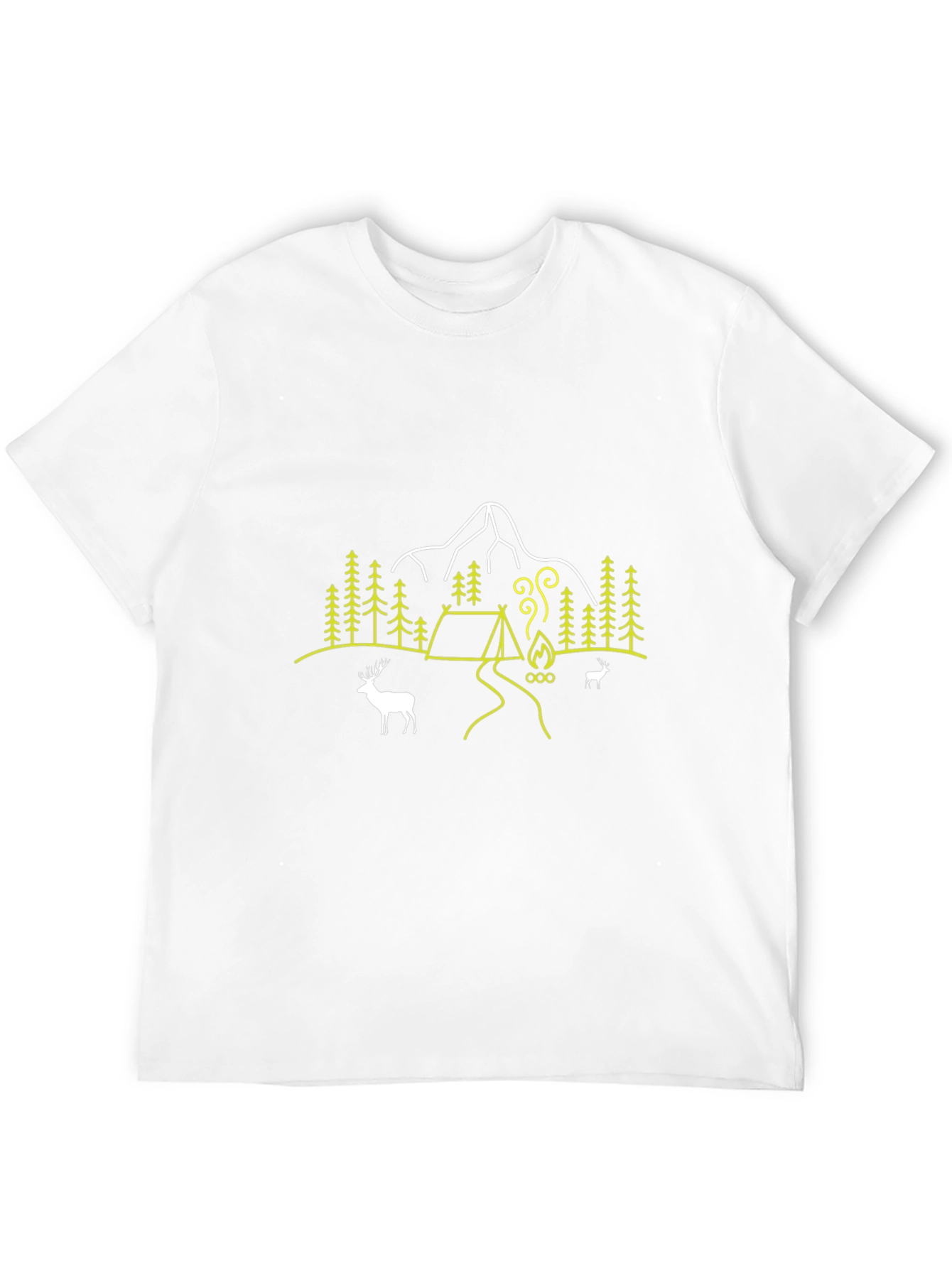 Outdoor Adventure Graphic Tee - Mountain Campfire Design