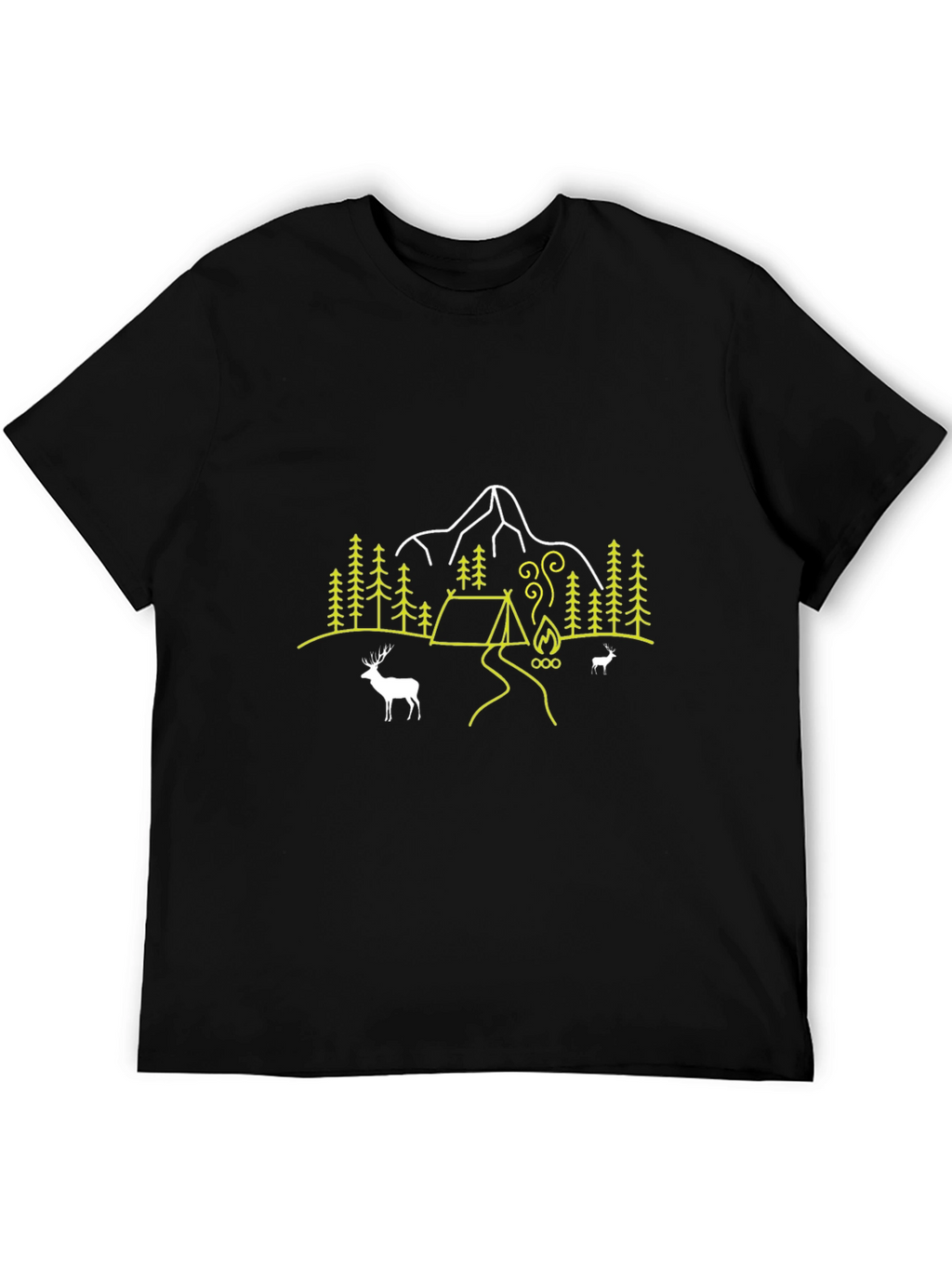 Outdoor Adventure Graphic Tee - Mountain Campfire Design