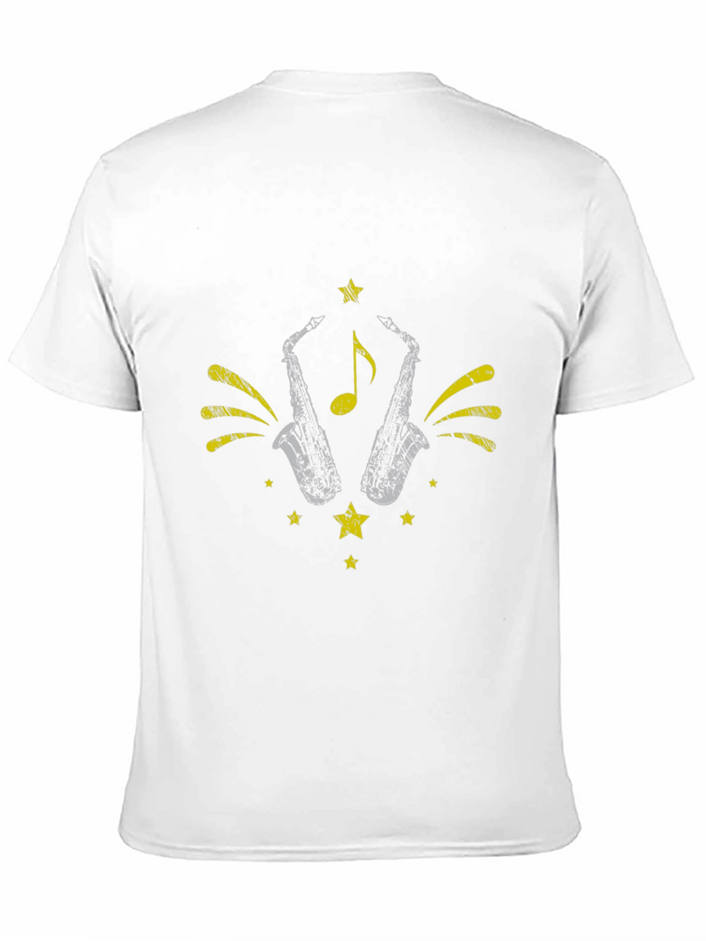 Stylish Black Saxophone Graphic Tee