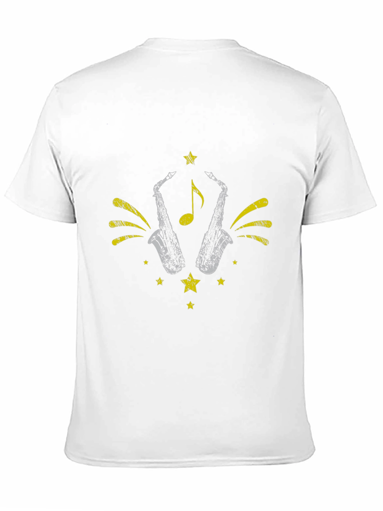 Stylish Black Saxophone Graphic Tee