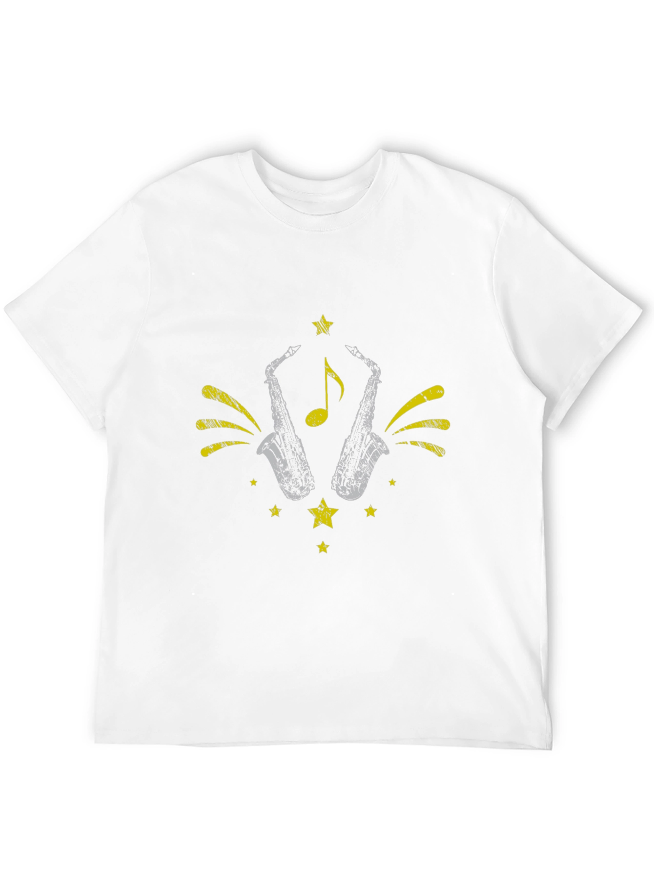 Stylish Black Saxophone Graphic Tee