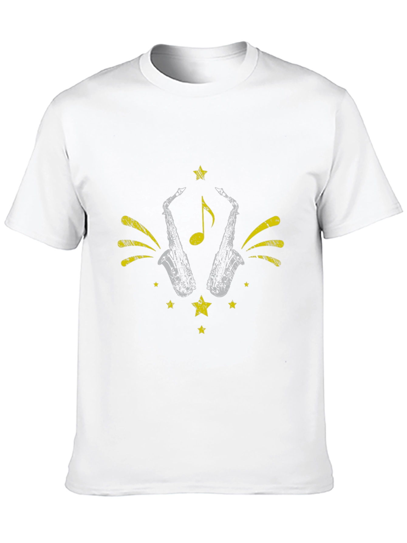 Stylish Black Saxophone Graphic Tee
