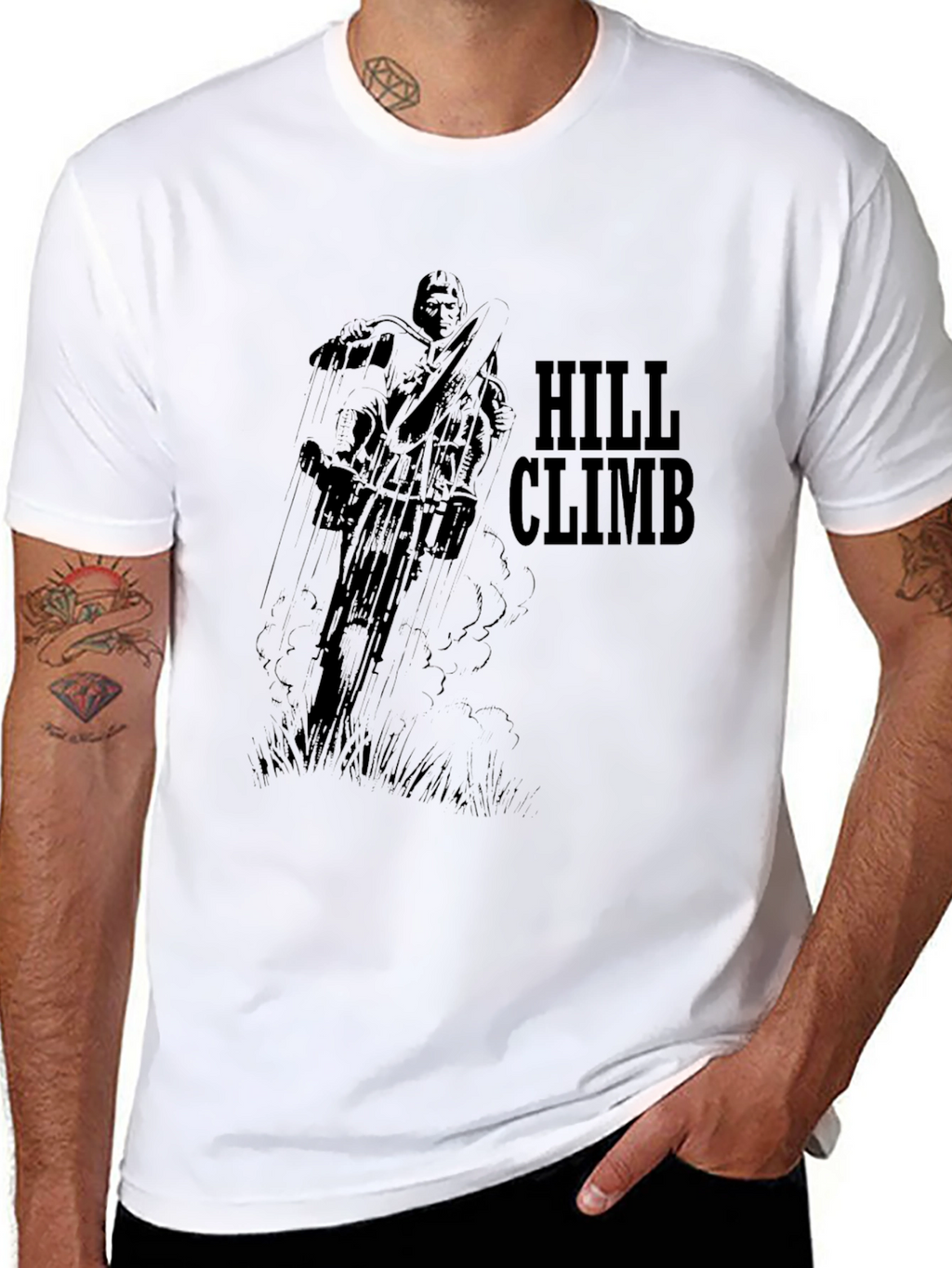 Hill Climb Graphic Tee - Classic Black Cotton T-Shirt