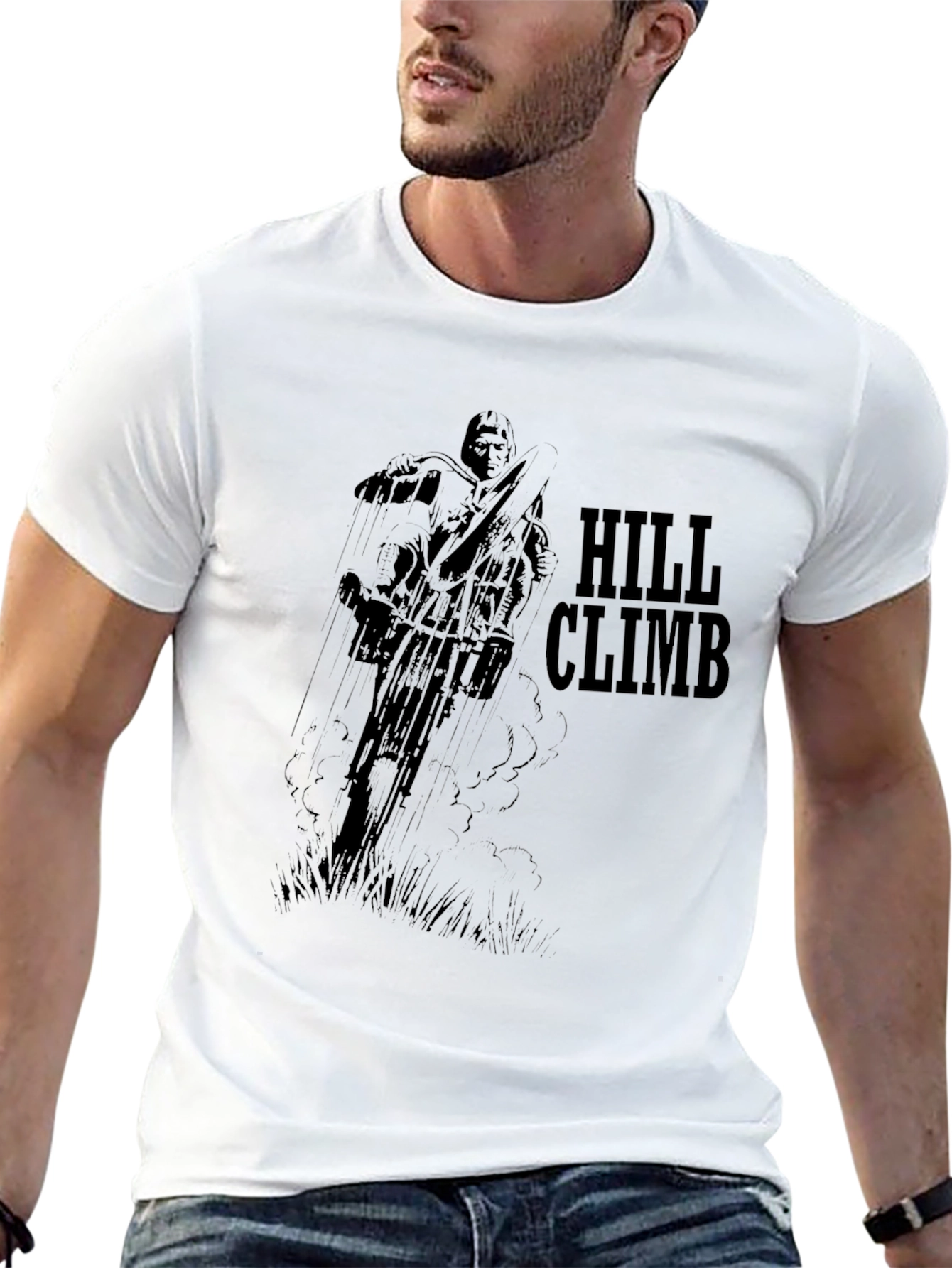 Hill Climb Graphic Tee - Classic Black Cotton T-Shirt