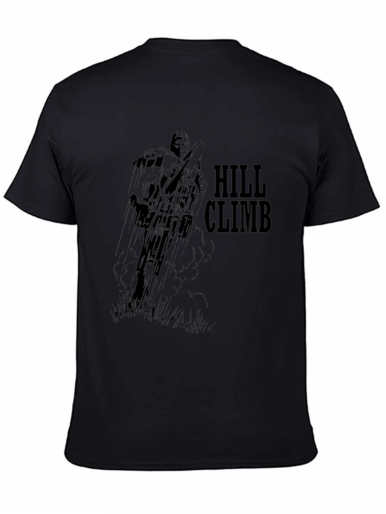 Hill Climb Graphic Tee - Classic Black Cotton T-Shirt
