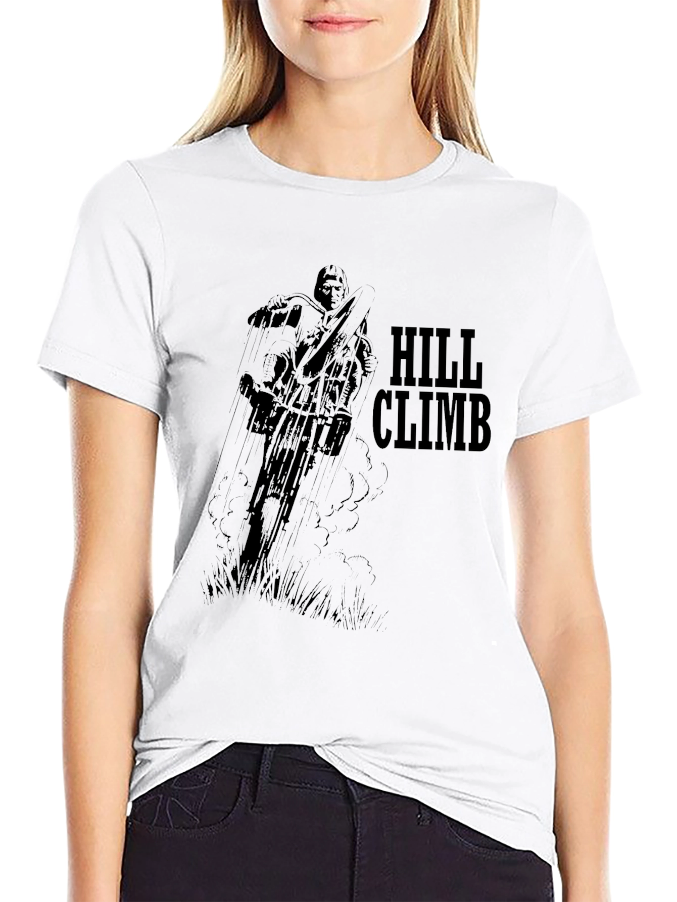 Hill Climb Graphic Tee - Classic Black Cotton T-Shirt