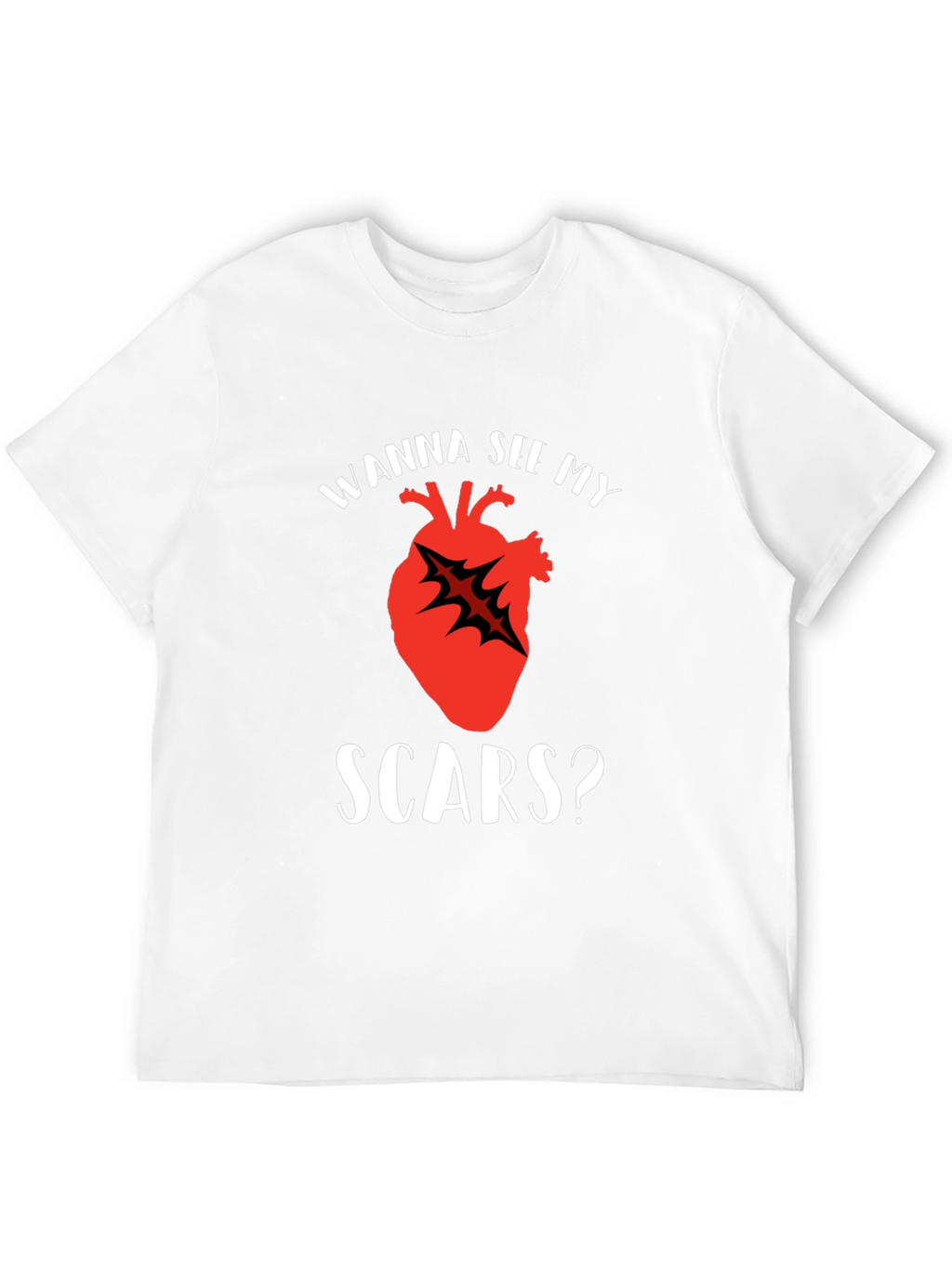 Wanna See My Scars Heart T-Shirt