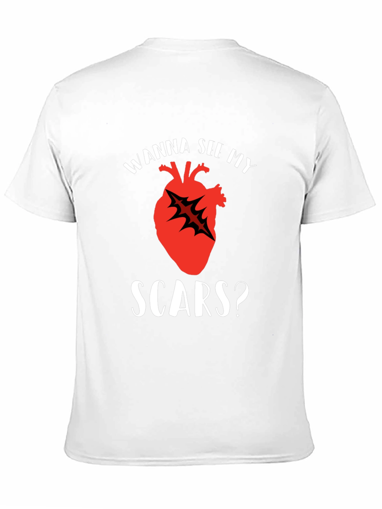 Wanna See My Scars Heart T-Shirt