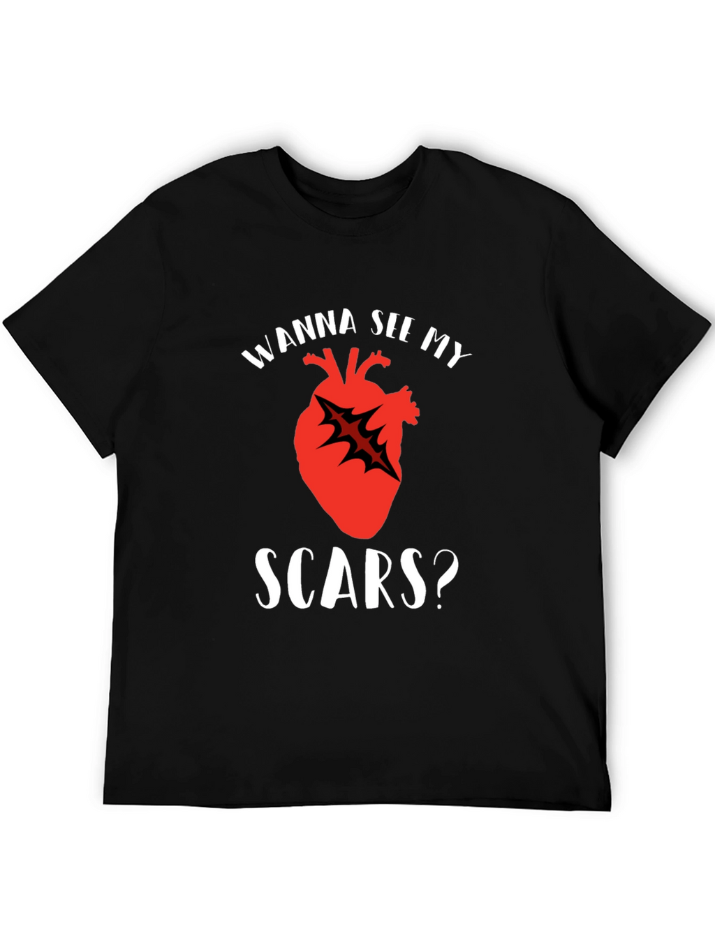 Wanna See My Scars Heart T-Shirt