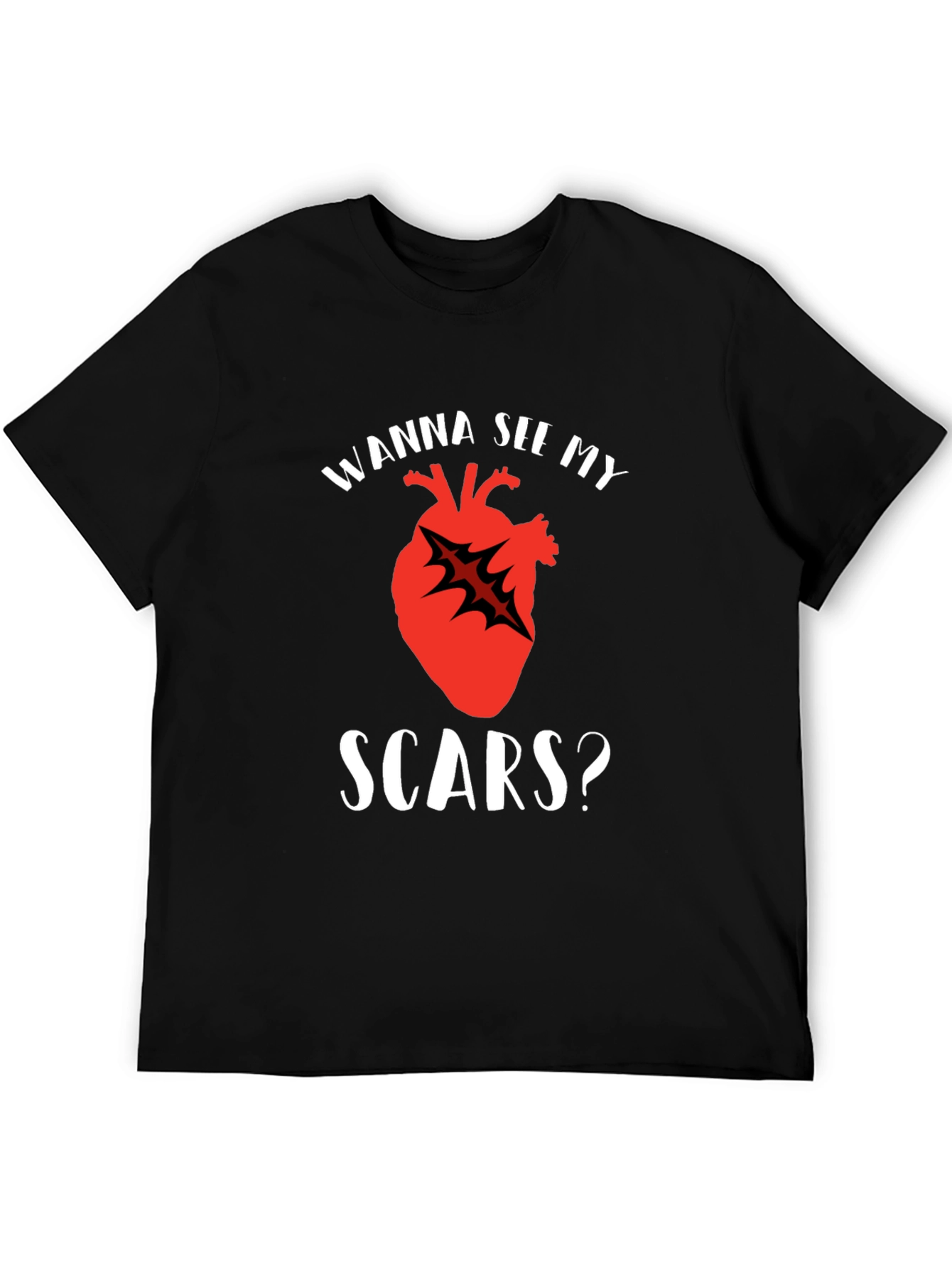 Wanna See My Scars Heart T-Shirt