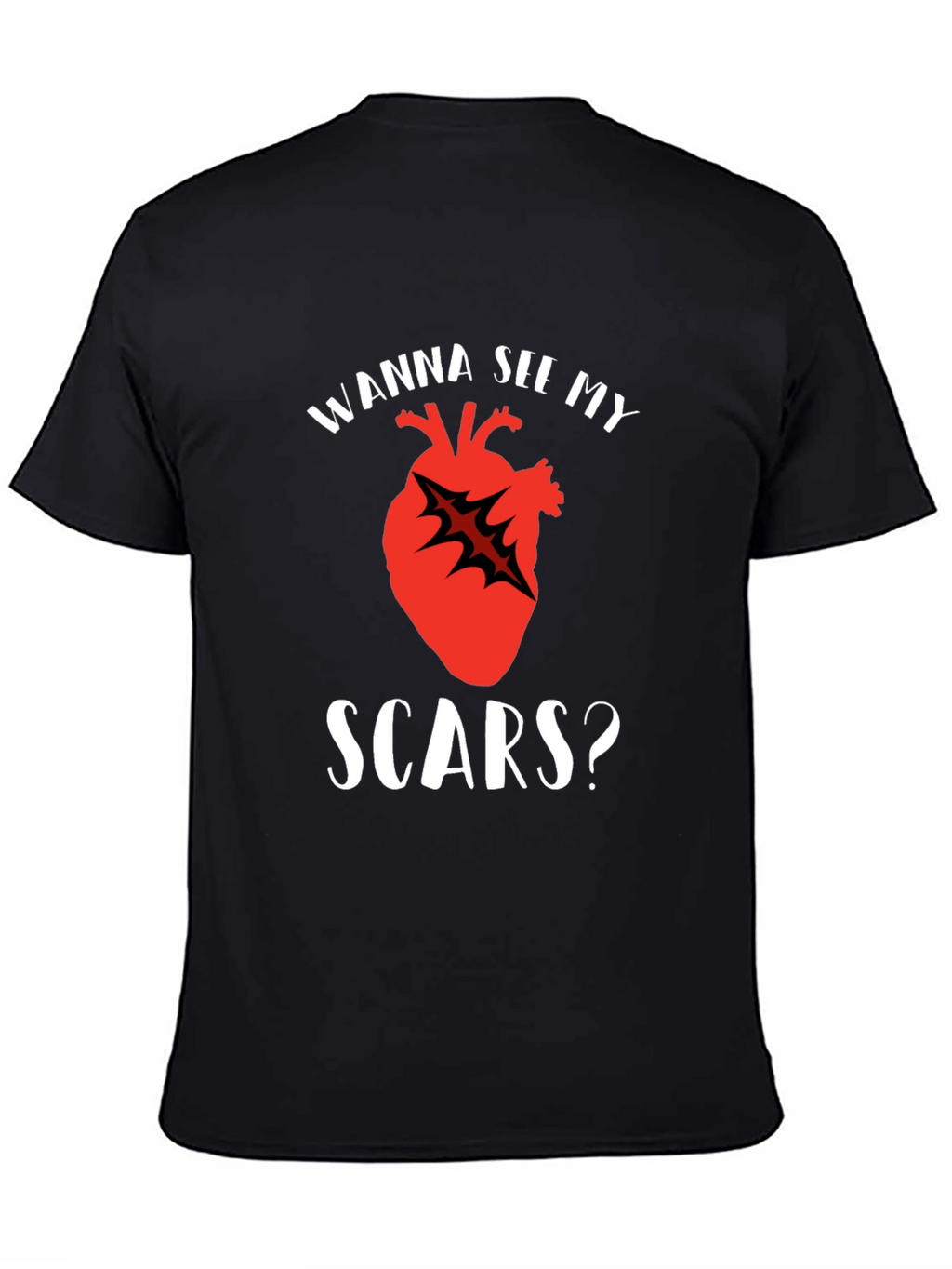 Wanna See My Scars Heart T-Shirt