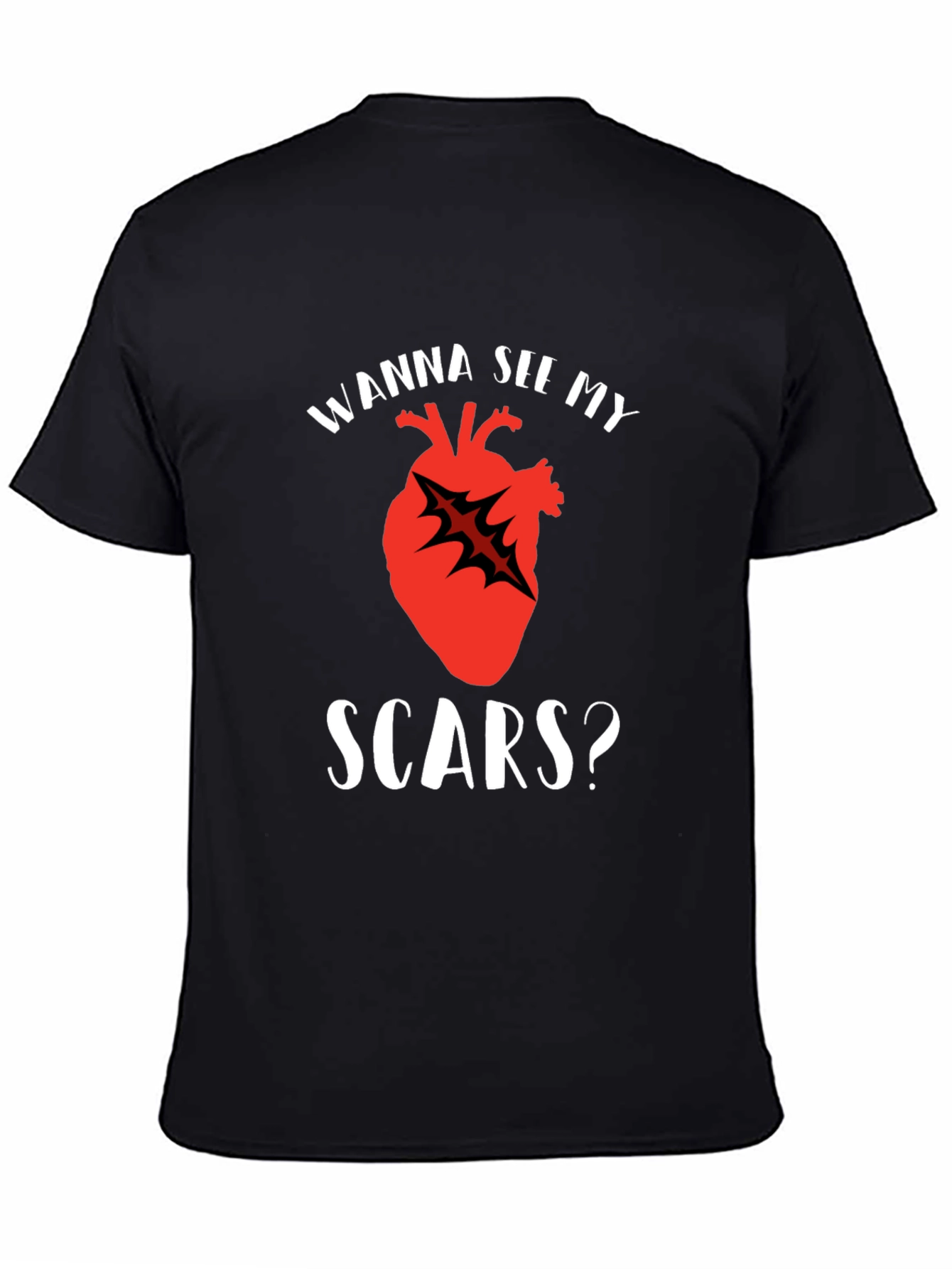 Wanna See My Scars Heart T-Shirt