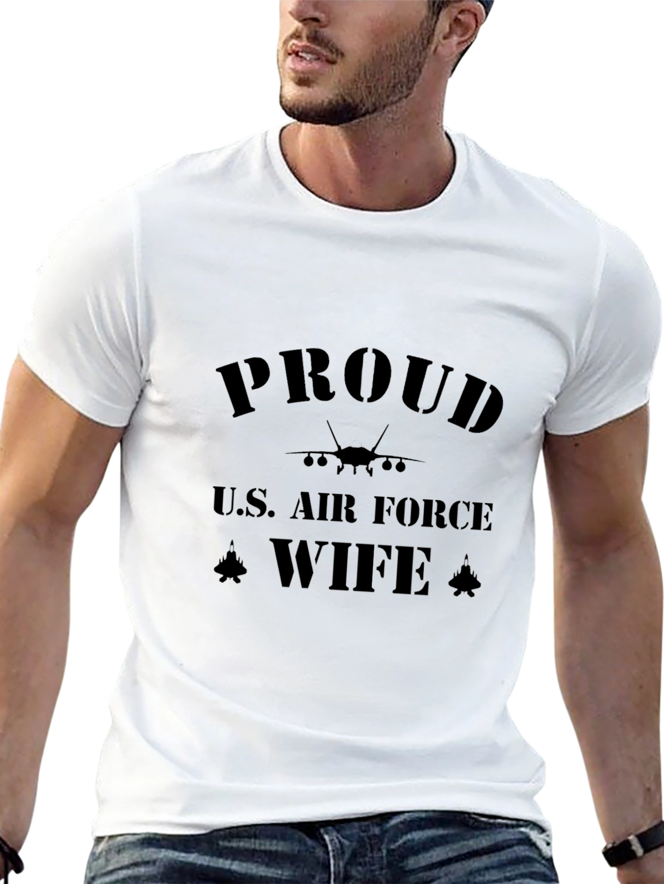 Proud U.S. Air Force Wife Black T-Shirt