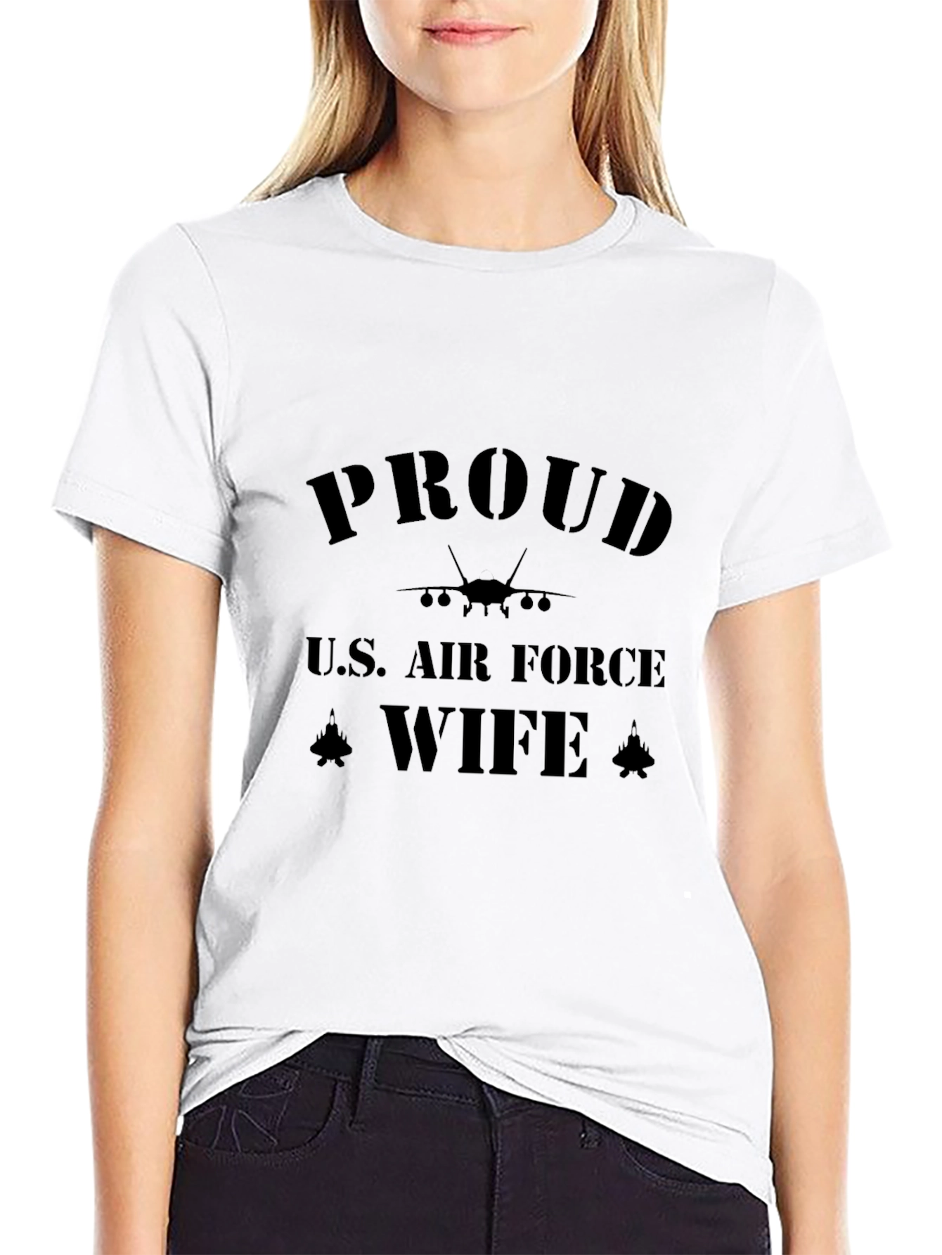 Proud U.S. Air Force Wife Black T-Shirt