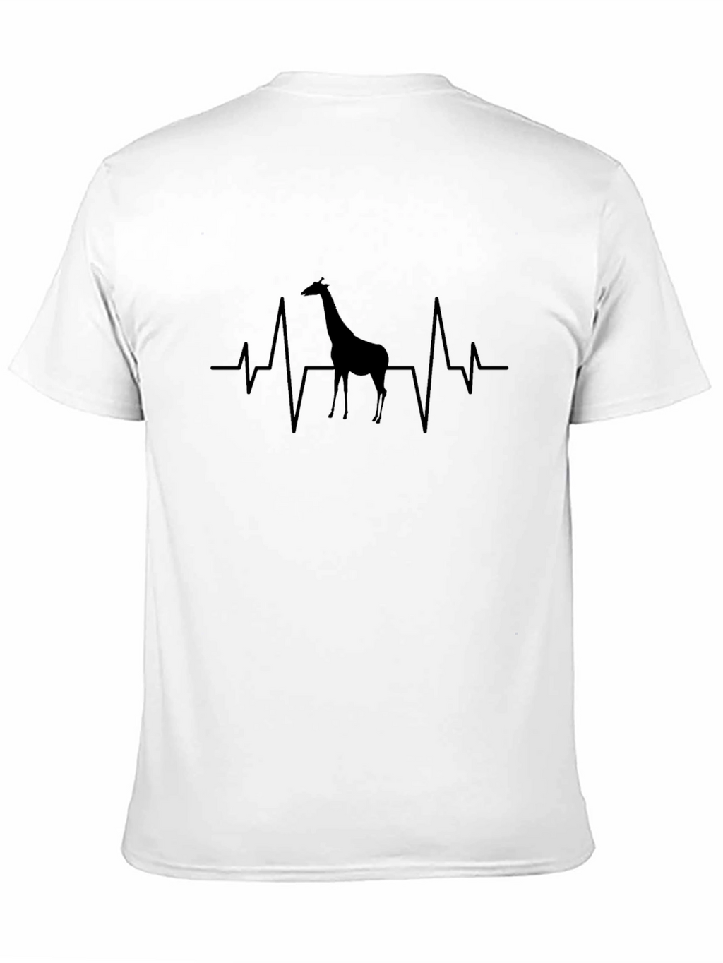 Giraffe Heartbeat Graphic Tee - Black Crewneck T-Shirt