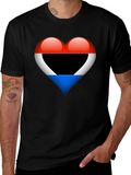 Heart Flag T-Shirt: Red White Blue Design