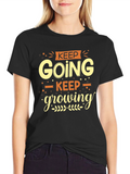 Keep Going Keep Growing Black Graphic Tee