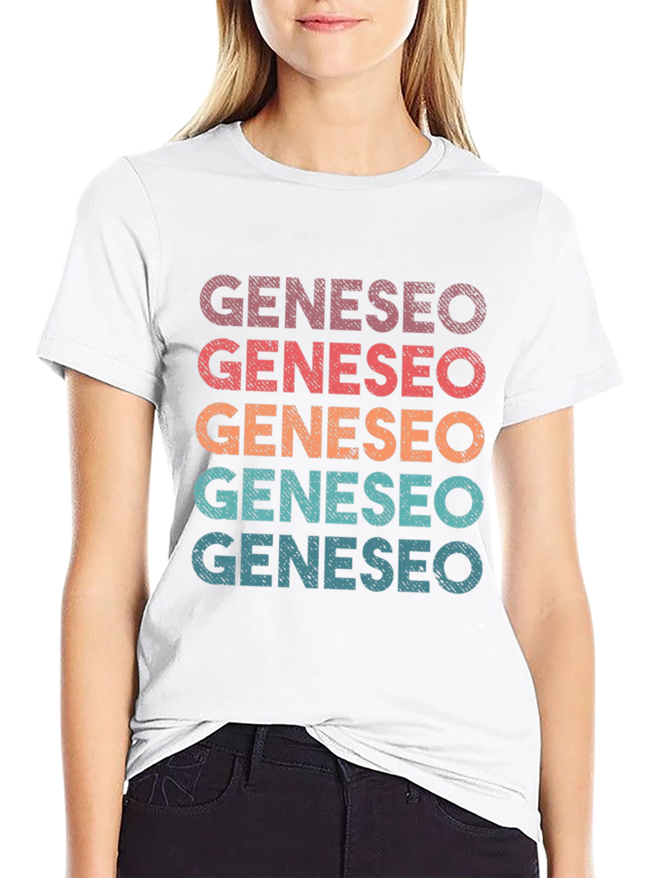 Geneseo Retro Stacked Text Graphic T-Shirt