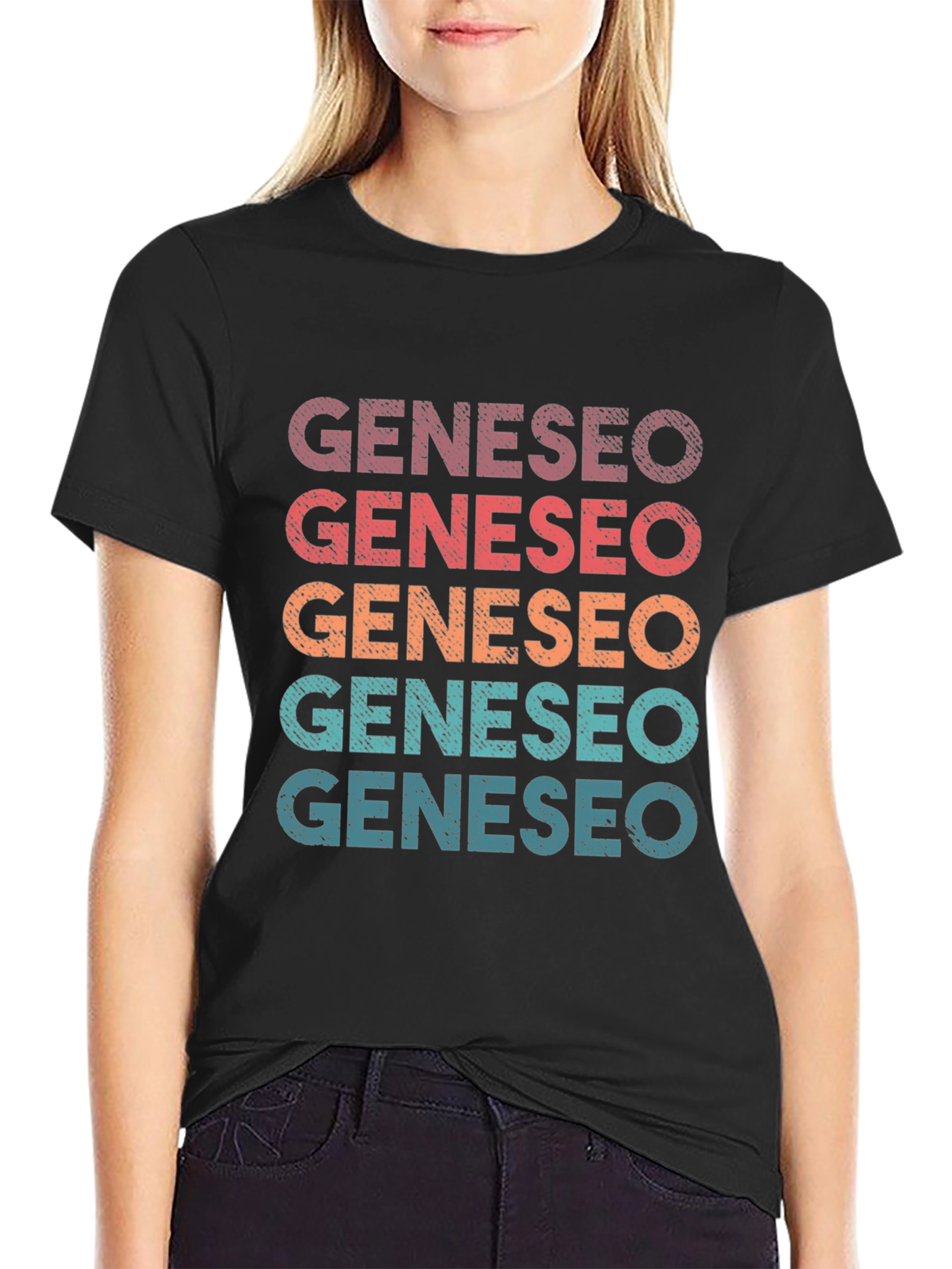 Geneseo Retro Stacked Text Graphic T-Shirt