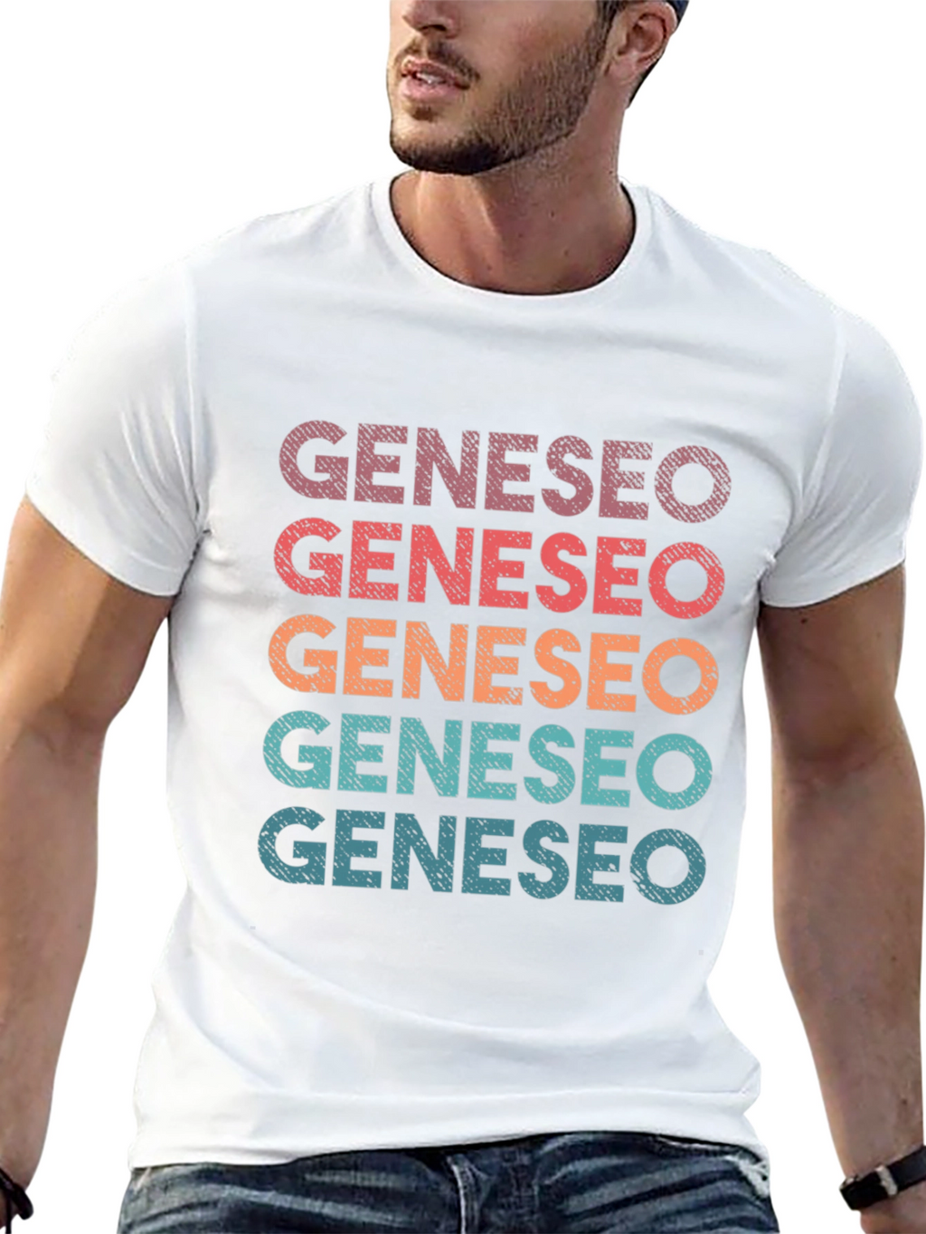Geneseo Retro Stacked Text Graphic T-Shirt