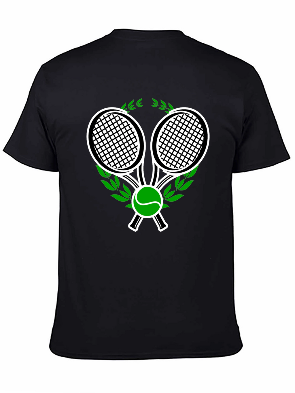 Tennis Racket & Ball Graphic Tee - Black